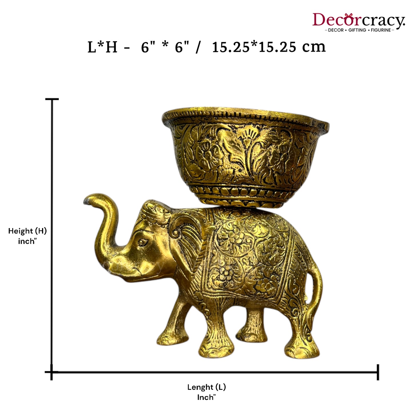 Bowl Elephant Metal golden