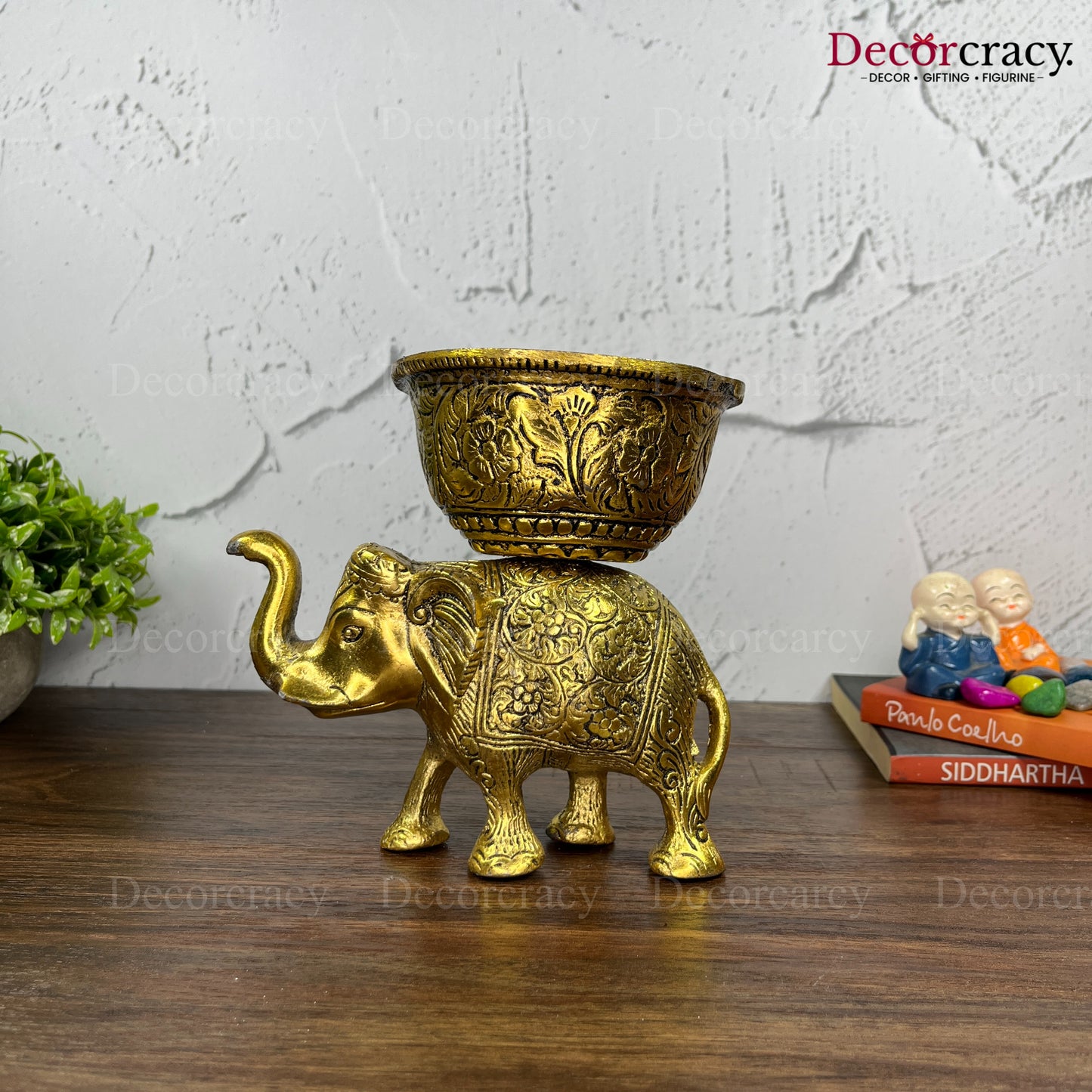 Bowl Elephant Metal golden
