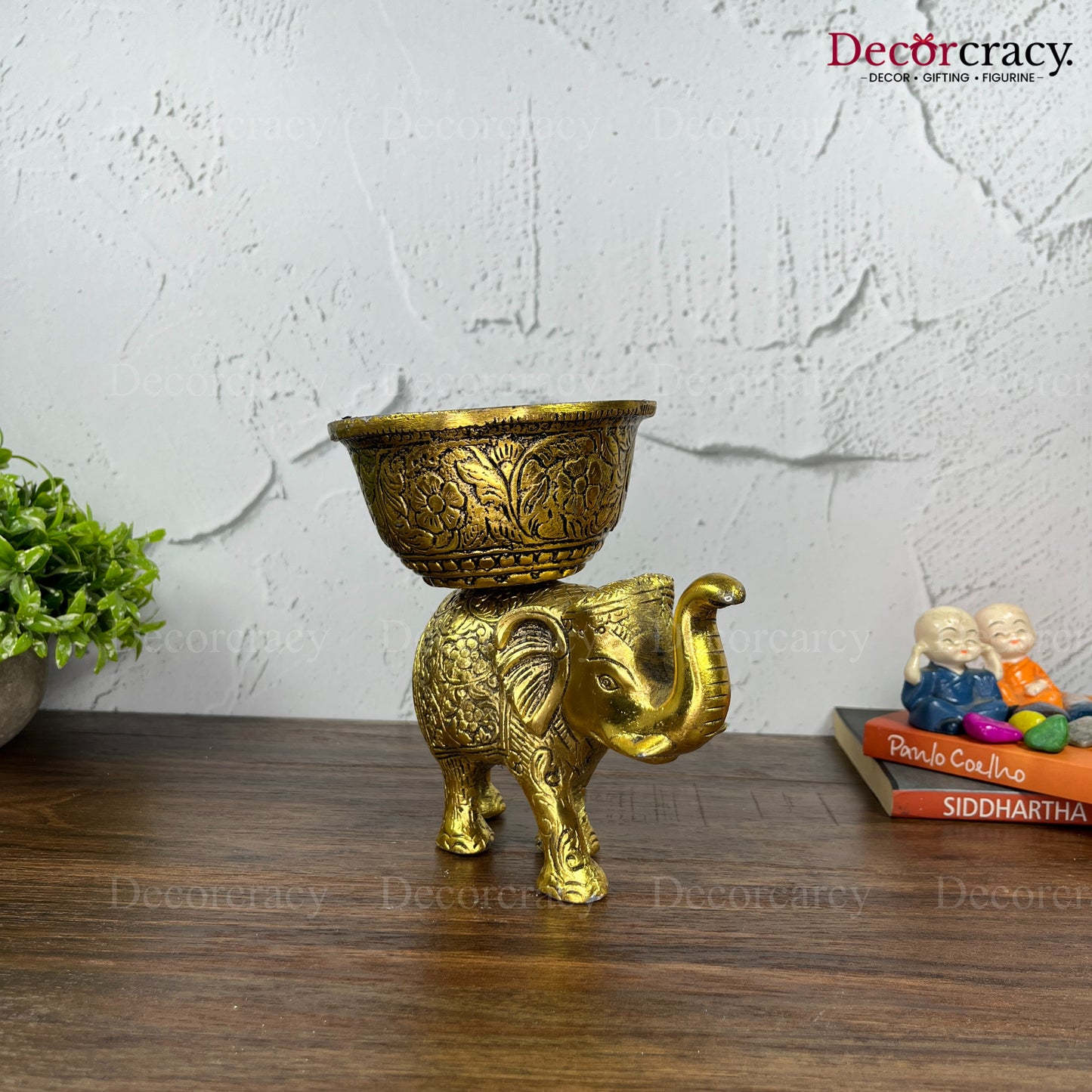 Bowl Elephant Metal golden