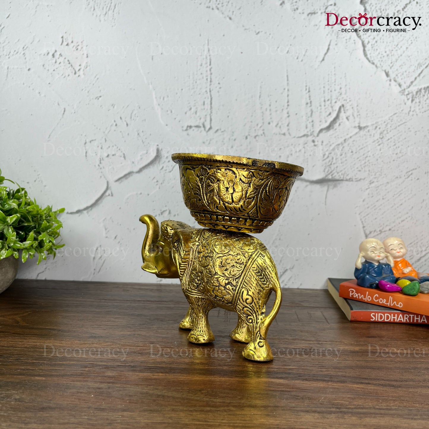 Bowl Elephant Metal golden