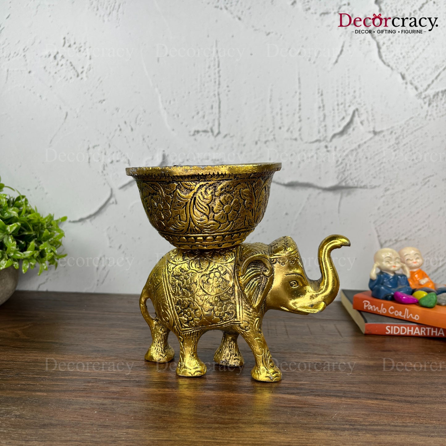 Bowl Elephant Metal golden
