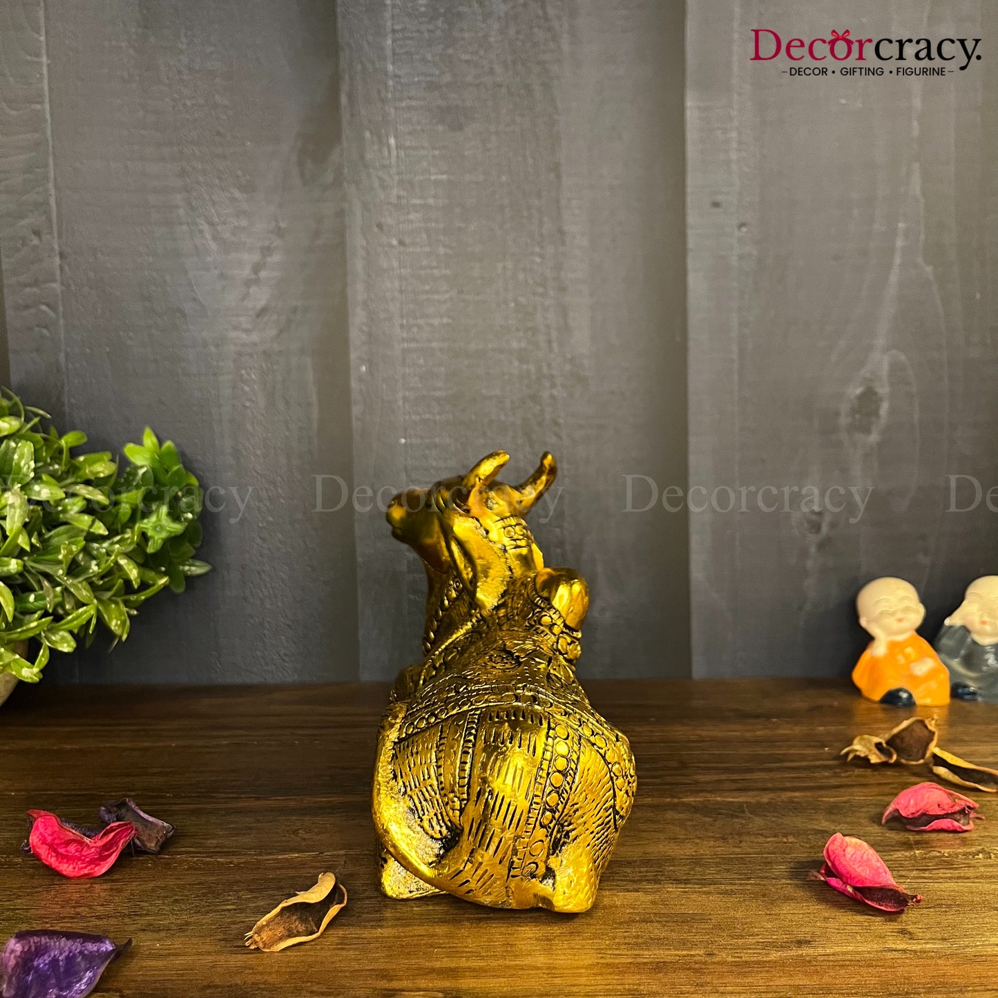 Nandi Cow Sitting Metal golden