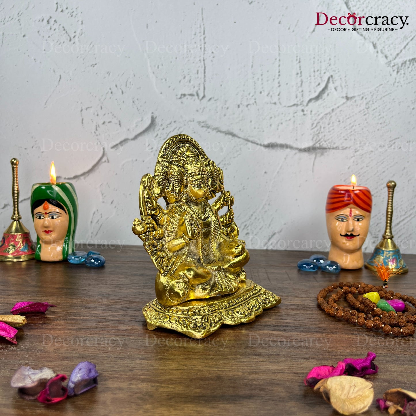 Panch Mukhi Hanuman Ji Pavti Metal golden