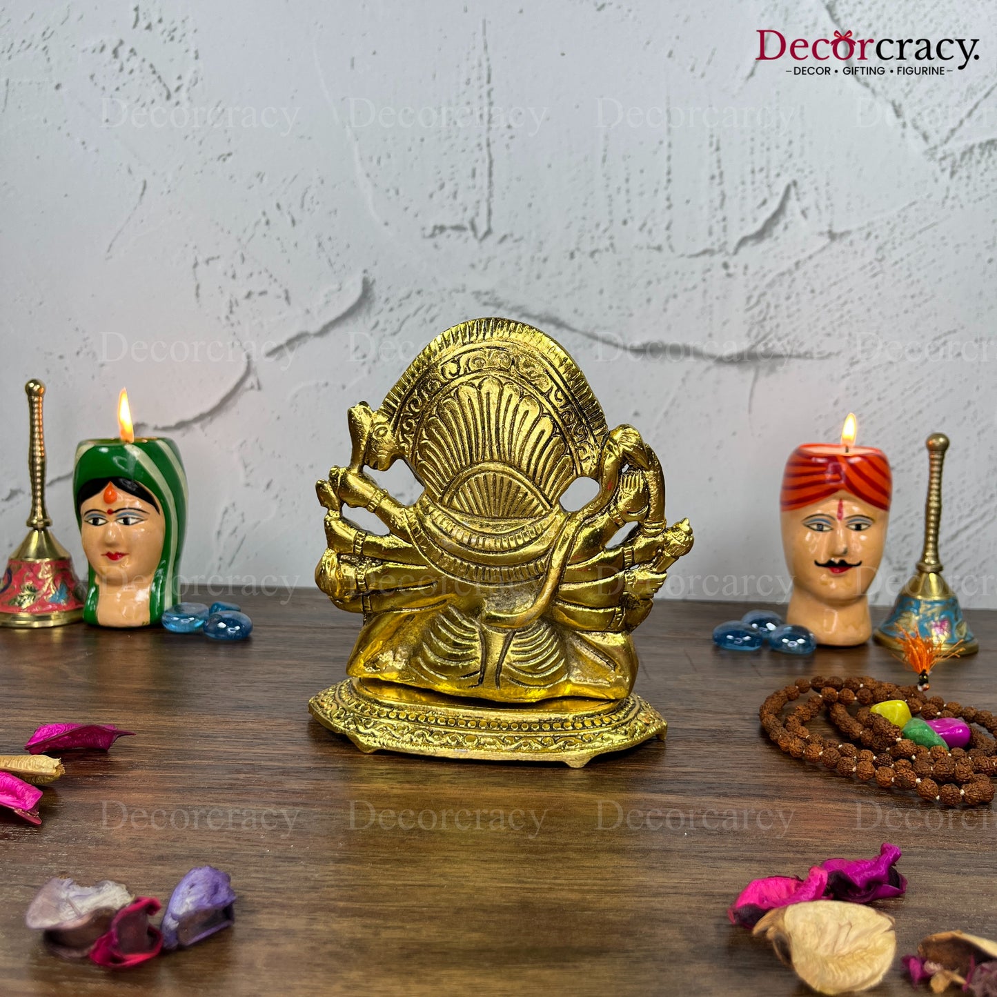Panch Mukhi Hanuman Ji Pavti Metal golden