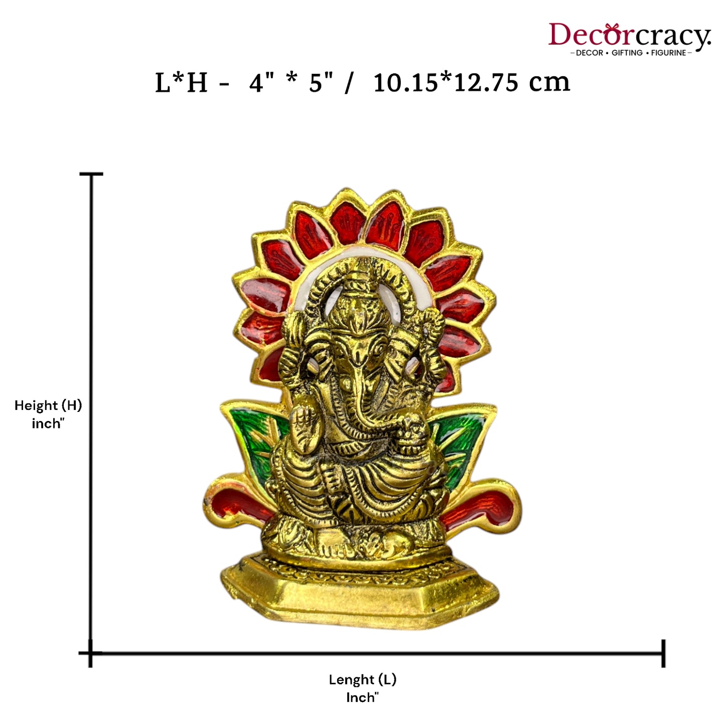 Shree Ganesh Flower Metal golden