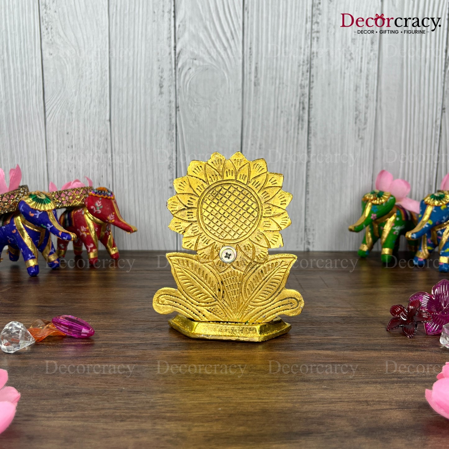 Shree Ganesh Flower Metal golden
