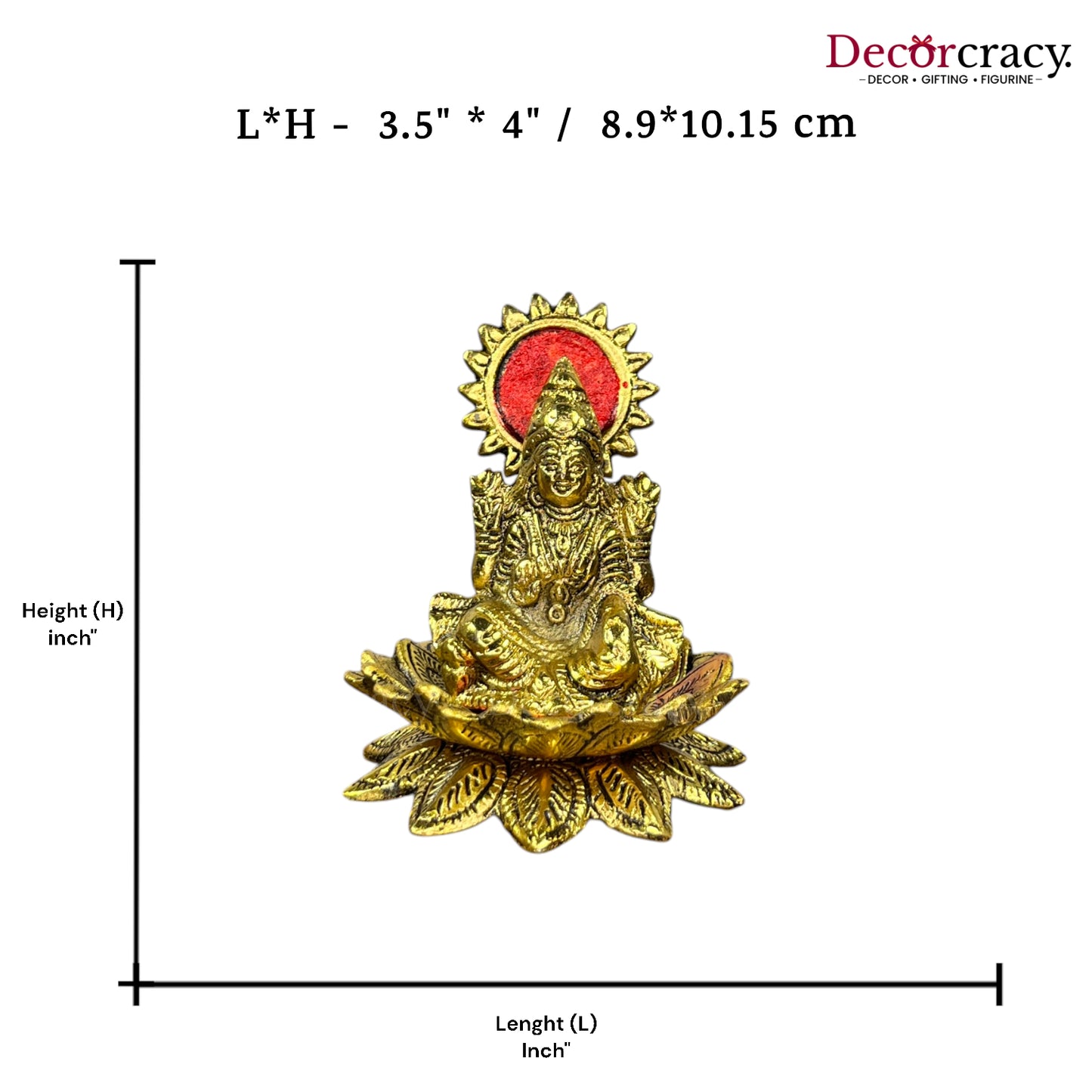 Shree Lakshmi Lotus Metal golden
