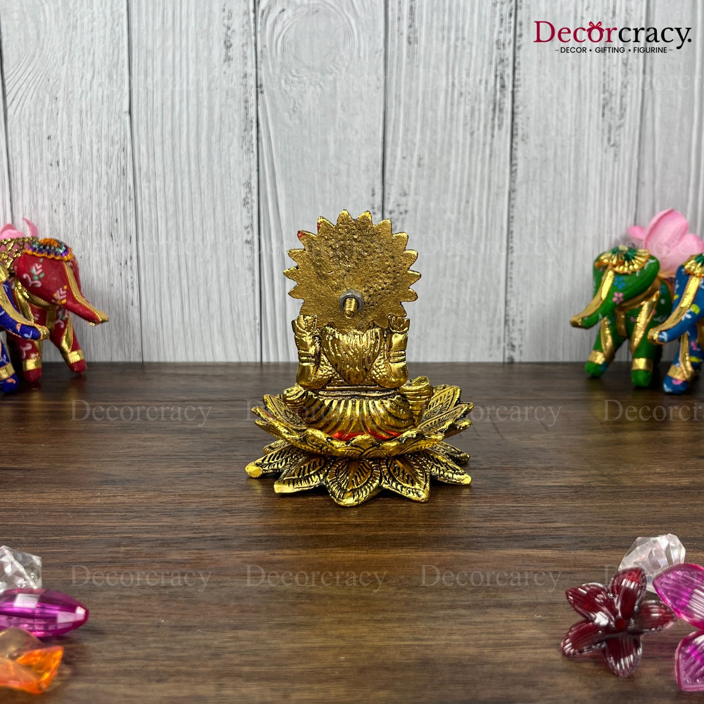 Shree Lakshmi Lotus Metal golden