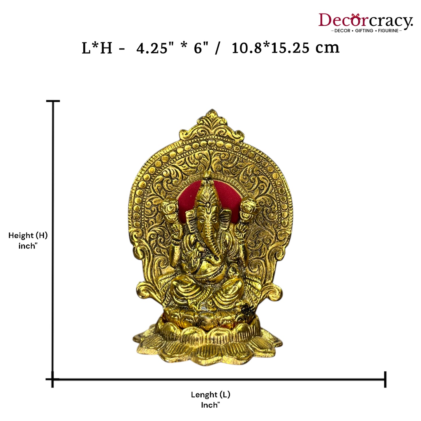 Shree Ganesh Flower Metal golden