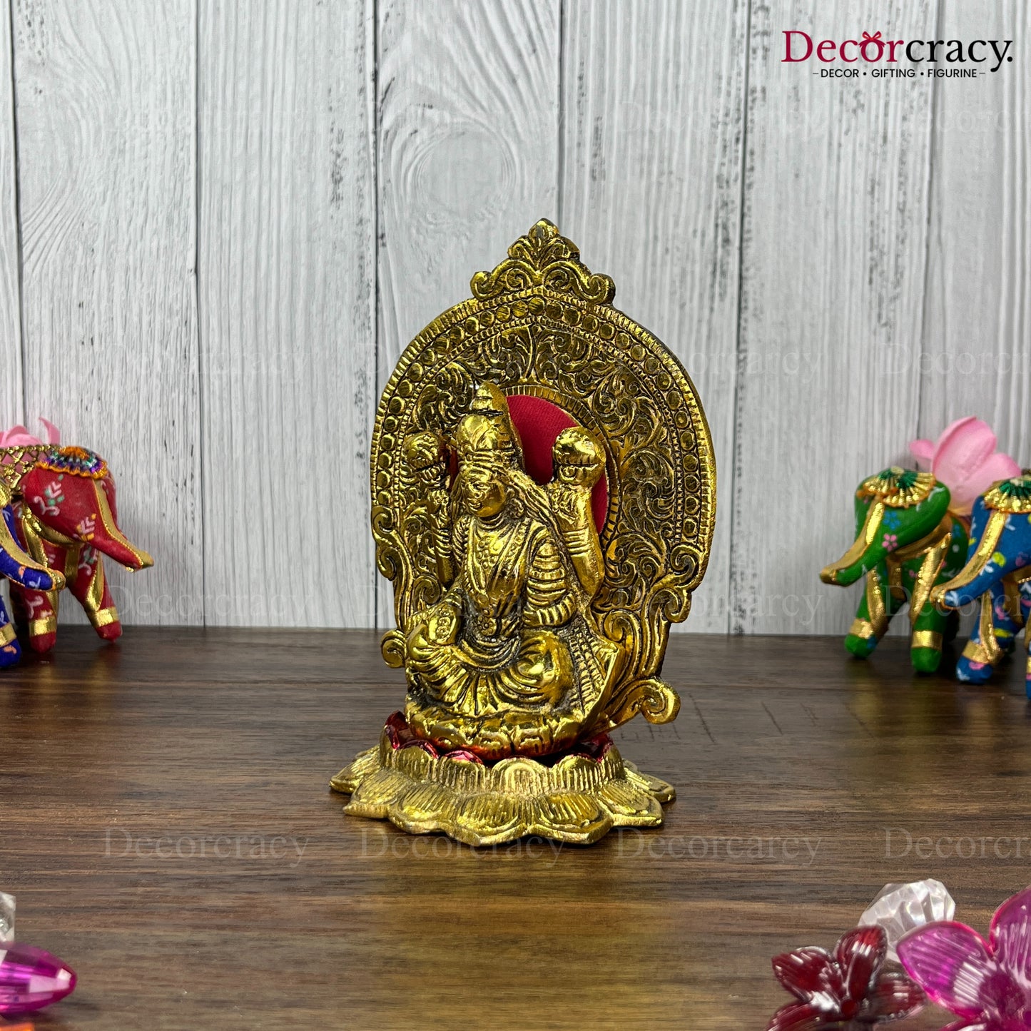 Shree Lakshmi Lotus Metal golden