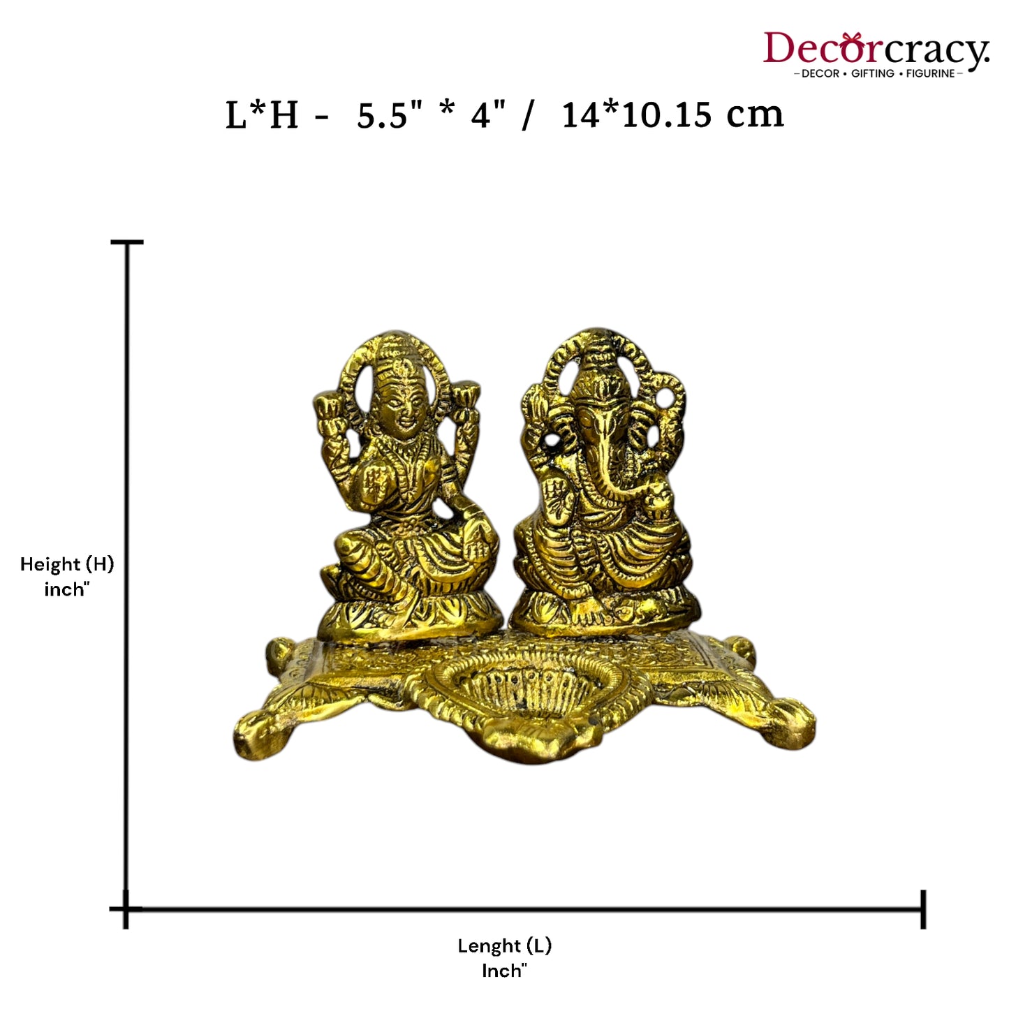 Shree Lakshmi Ganesh Deepak Metal golden