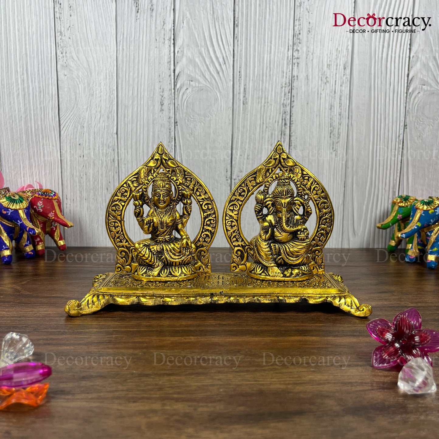 Shree Lakshmi Ganesh Paan Patta Metal golden