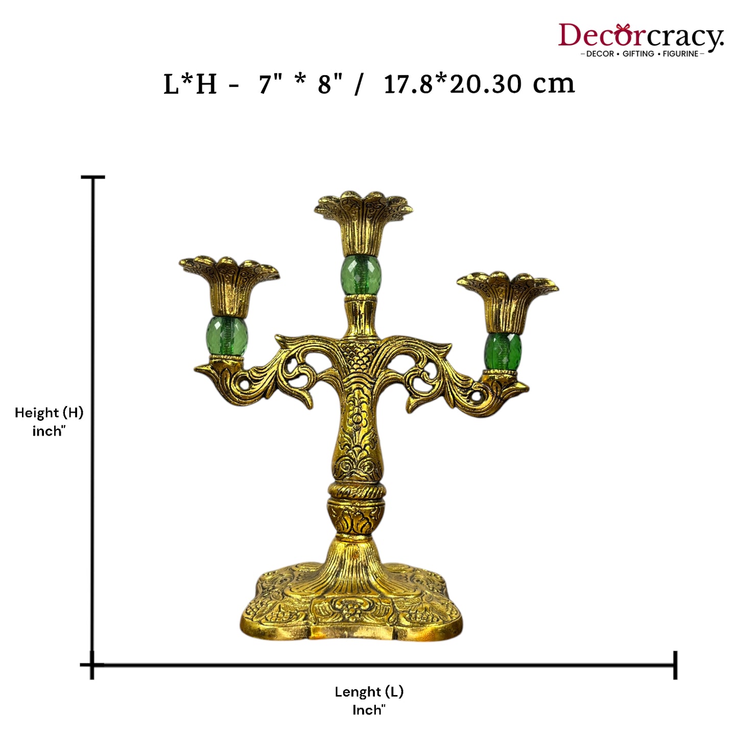 3 Candle Holder Metal golden