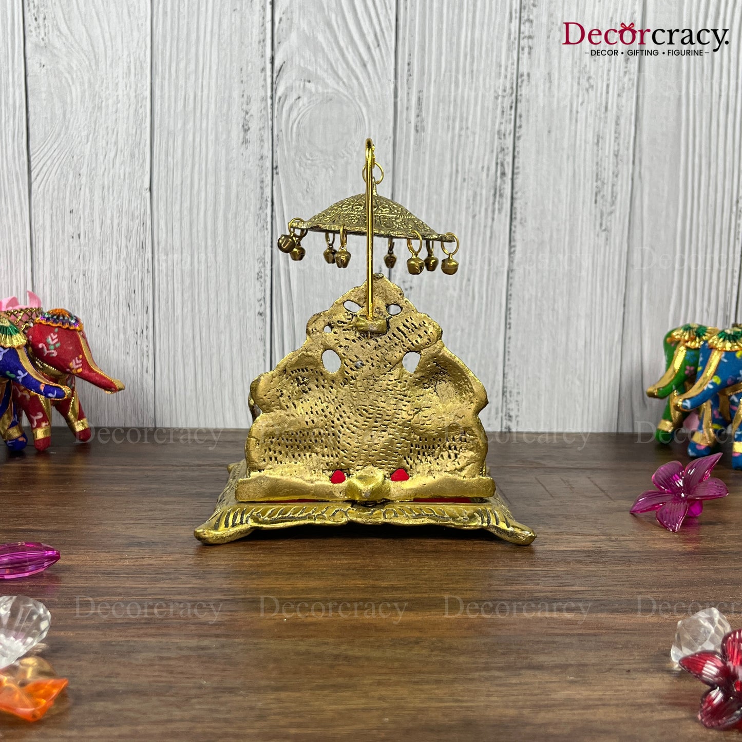 Singhasan Elephant Laddu Gopal Metal golden