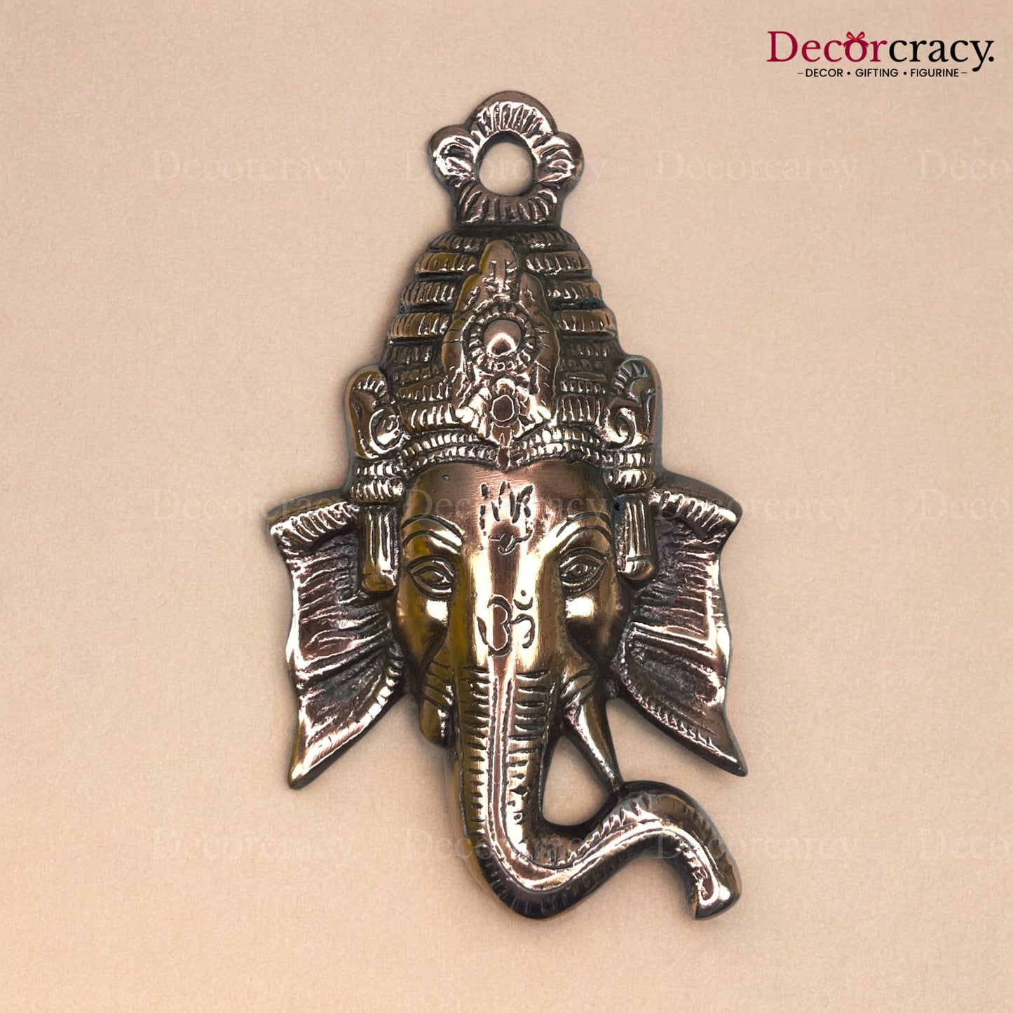 Shree Ganesh Face Wall Hanging Metal copper