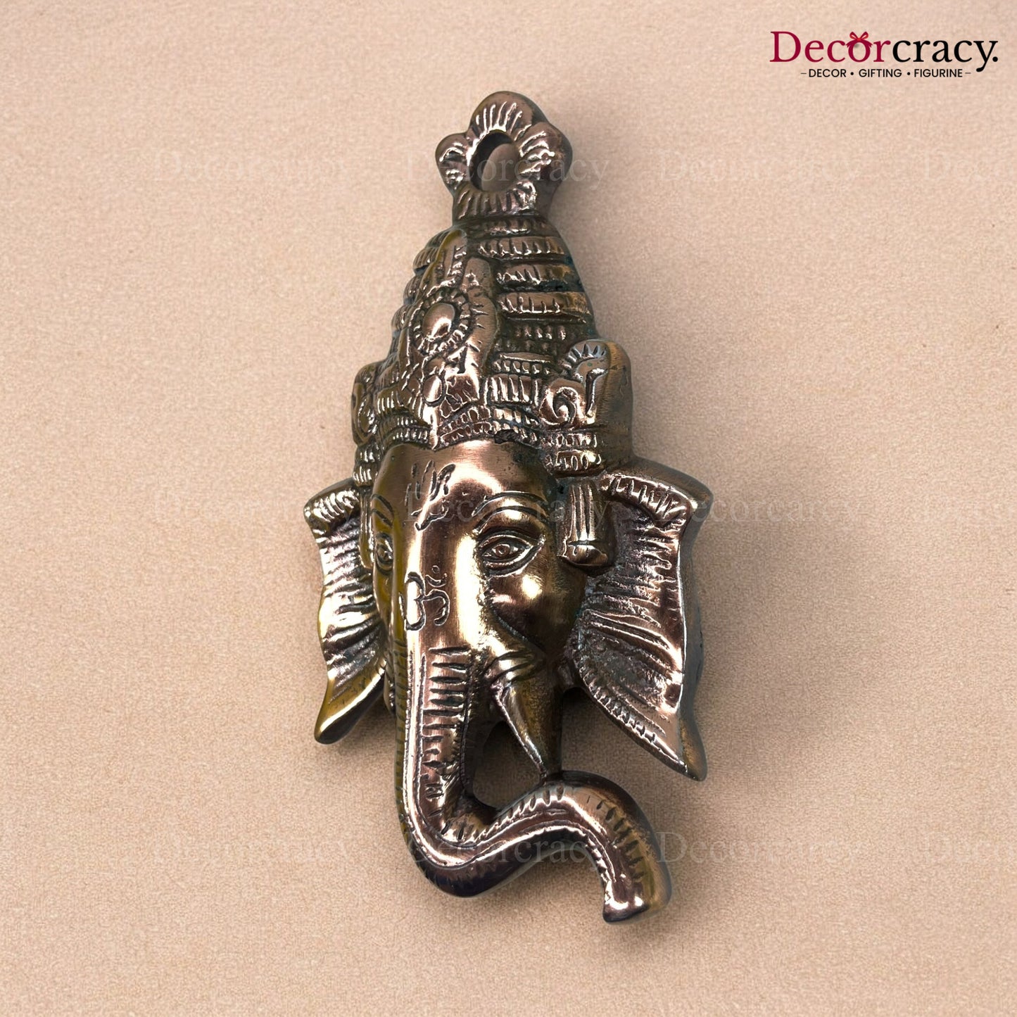 Shree Ganesh Face Wall Hanging Metal copper