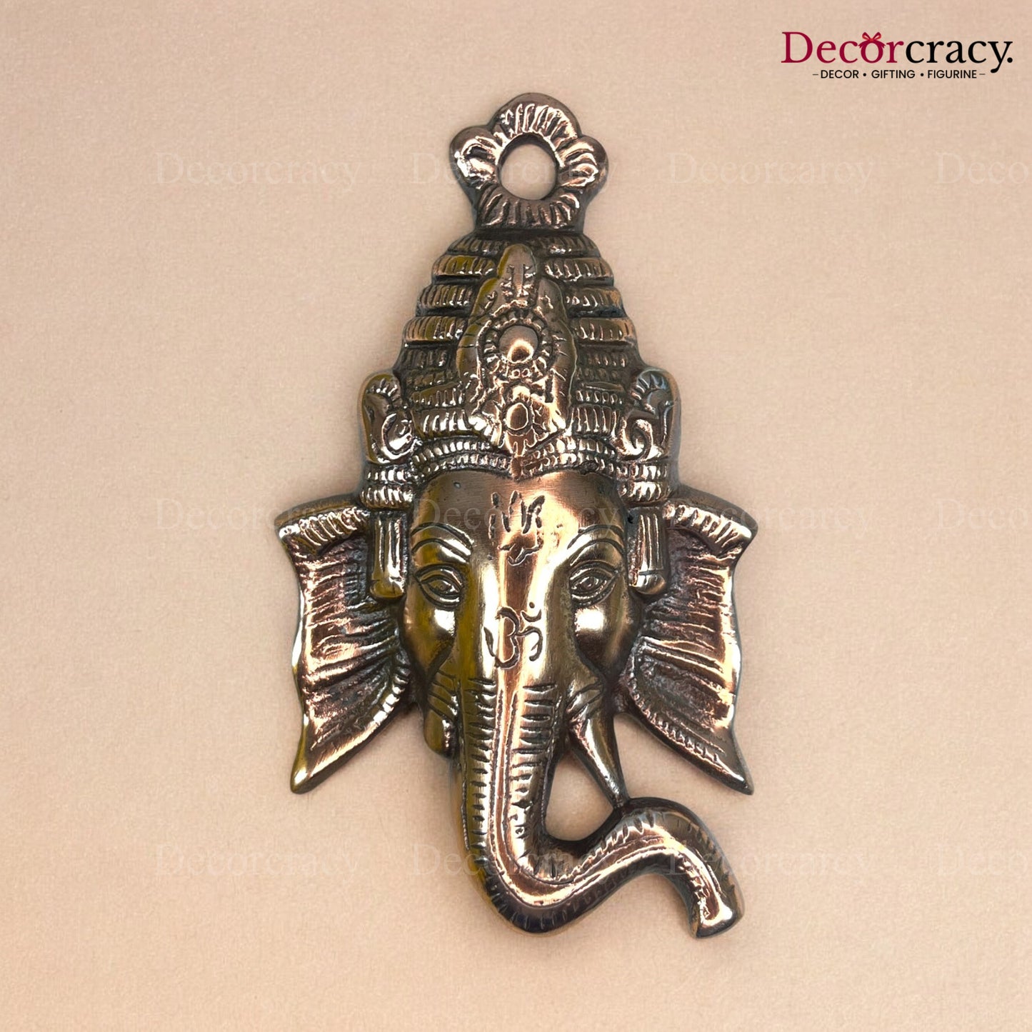 Shree Ganesh Face Wall Hanging Metal copper