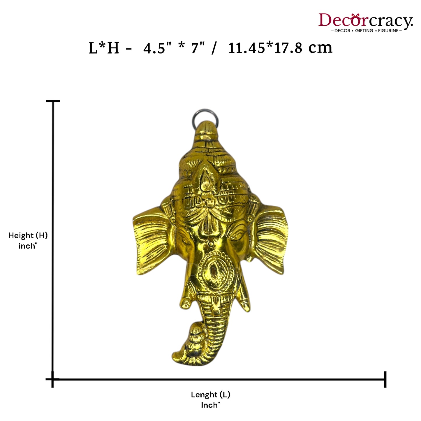Shree Ganesh Trunk Metal golden