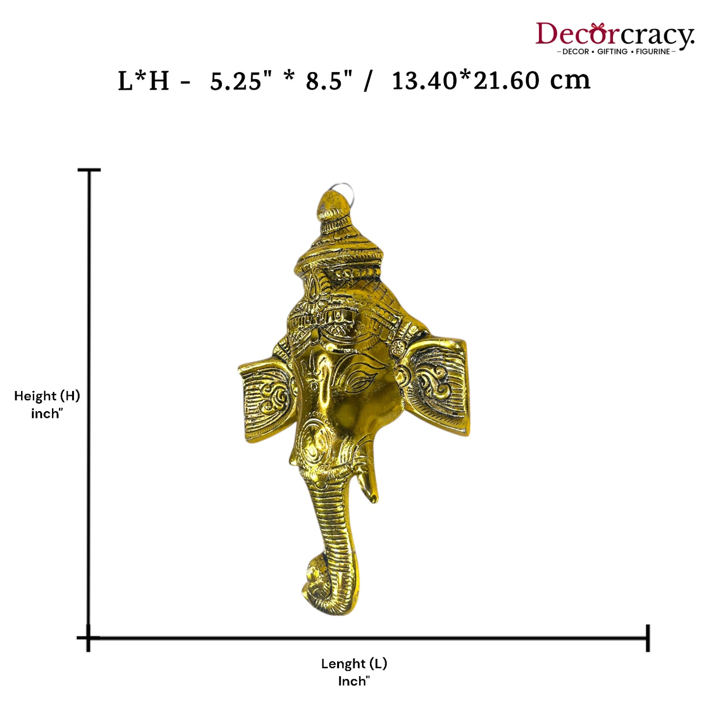 Shree Ganesh Trunk Metal golden