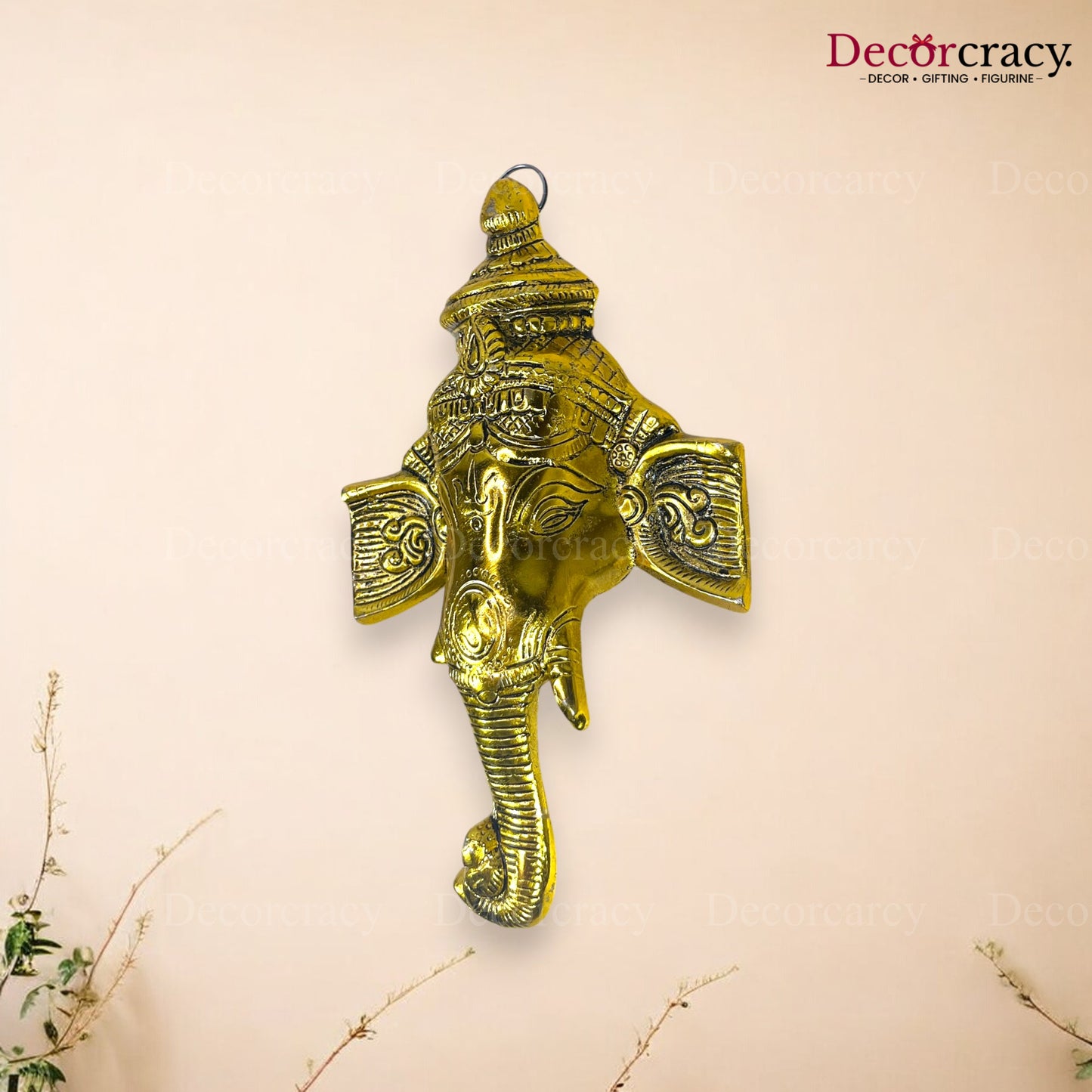 Shree Ganesh Trunk Metal golden