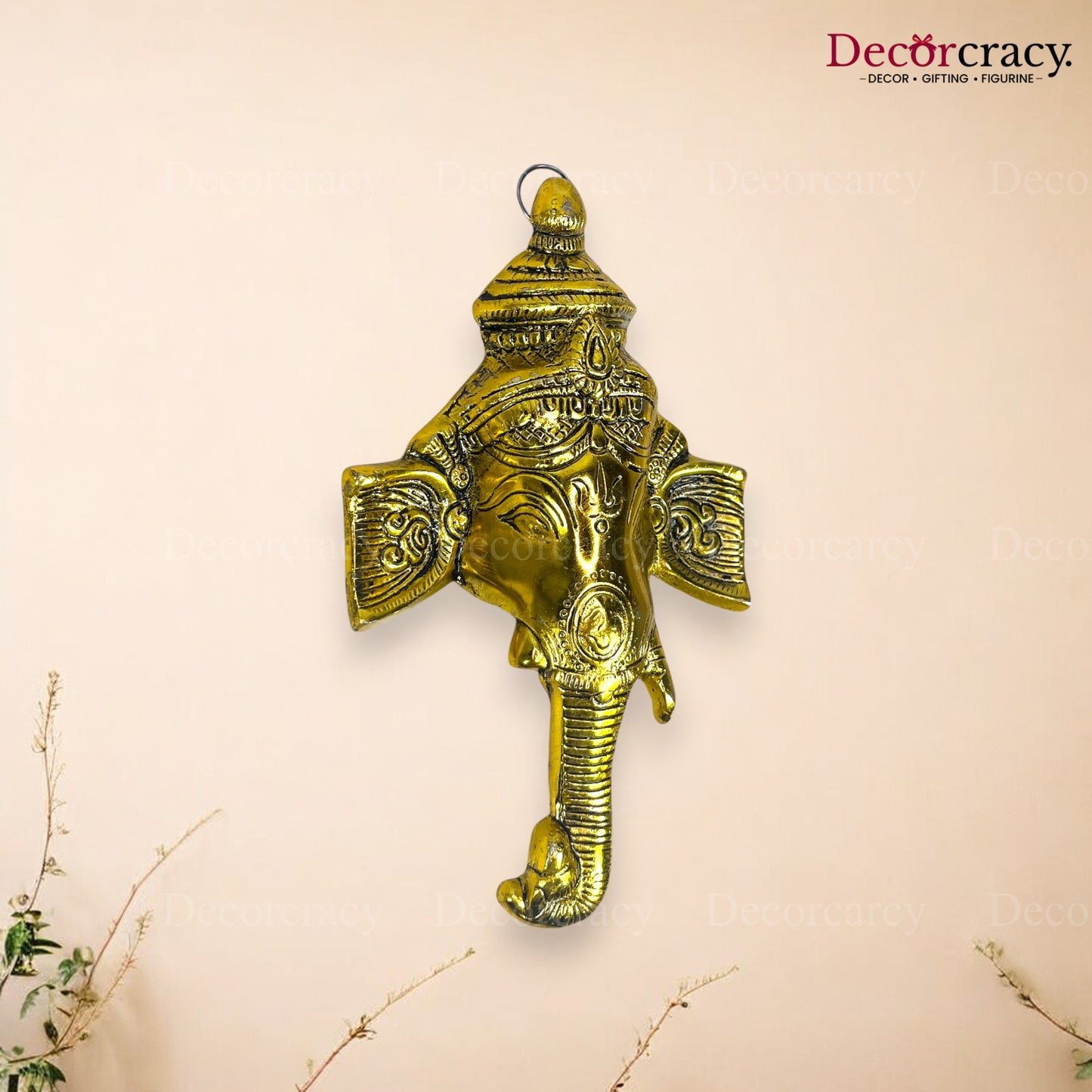 Shree Ganesh Trunk Metal golden