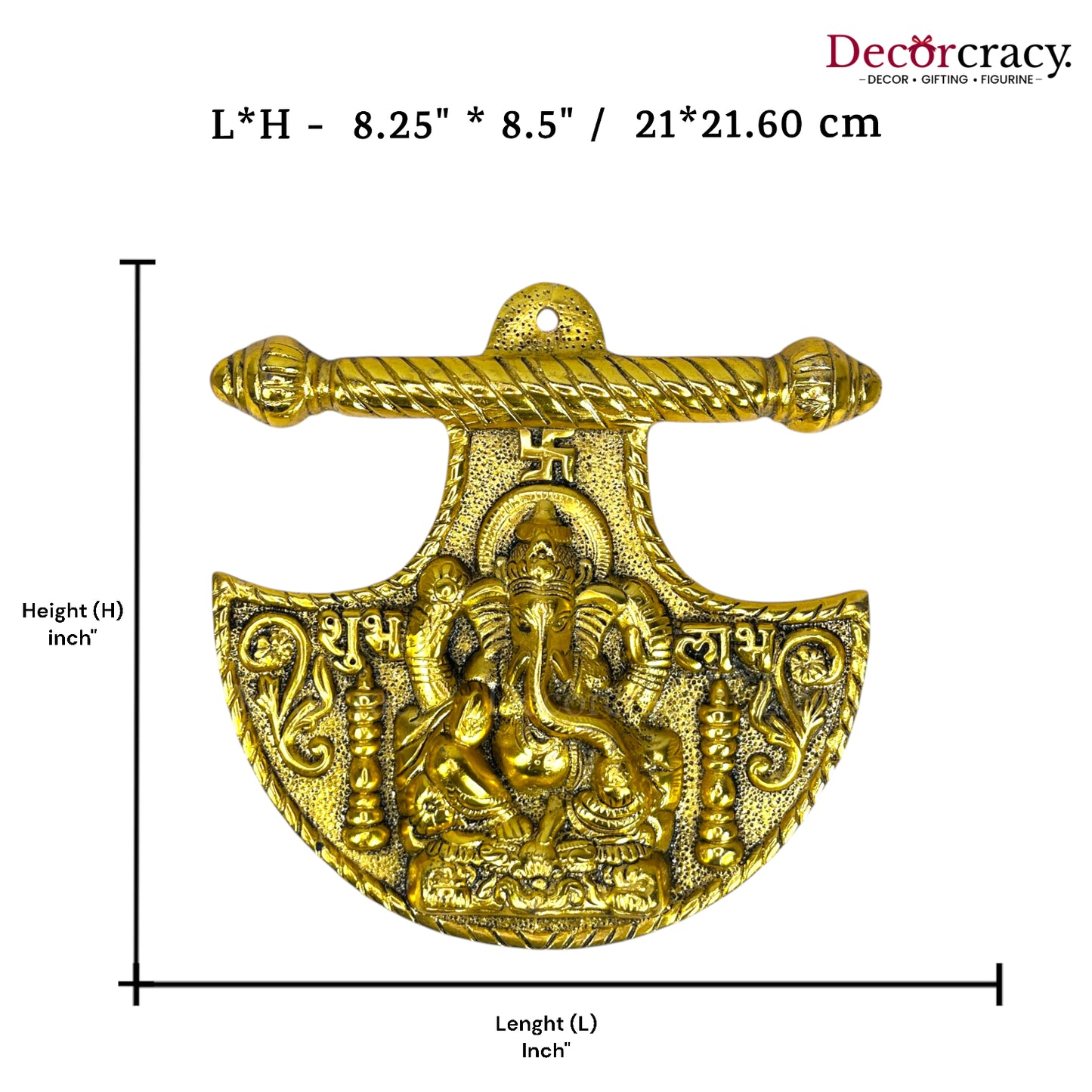 Shree Ganesh Pankhi Design Metal golden