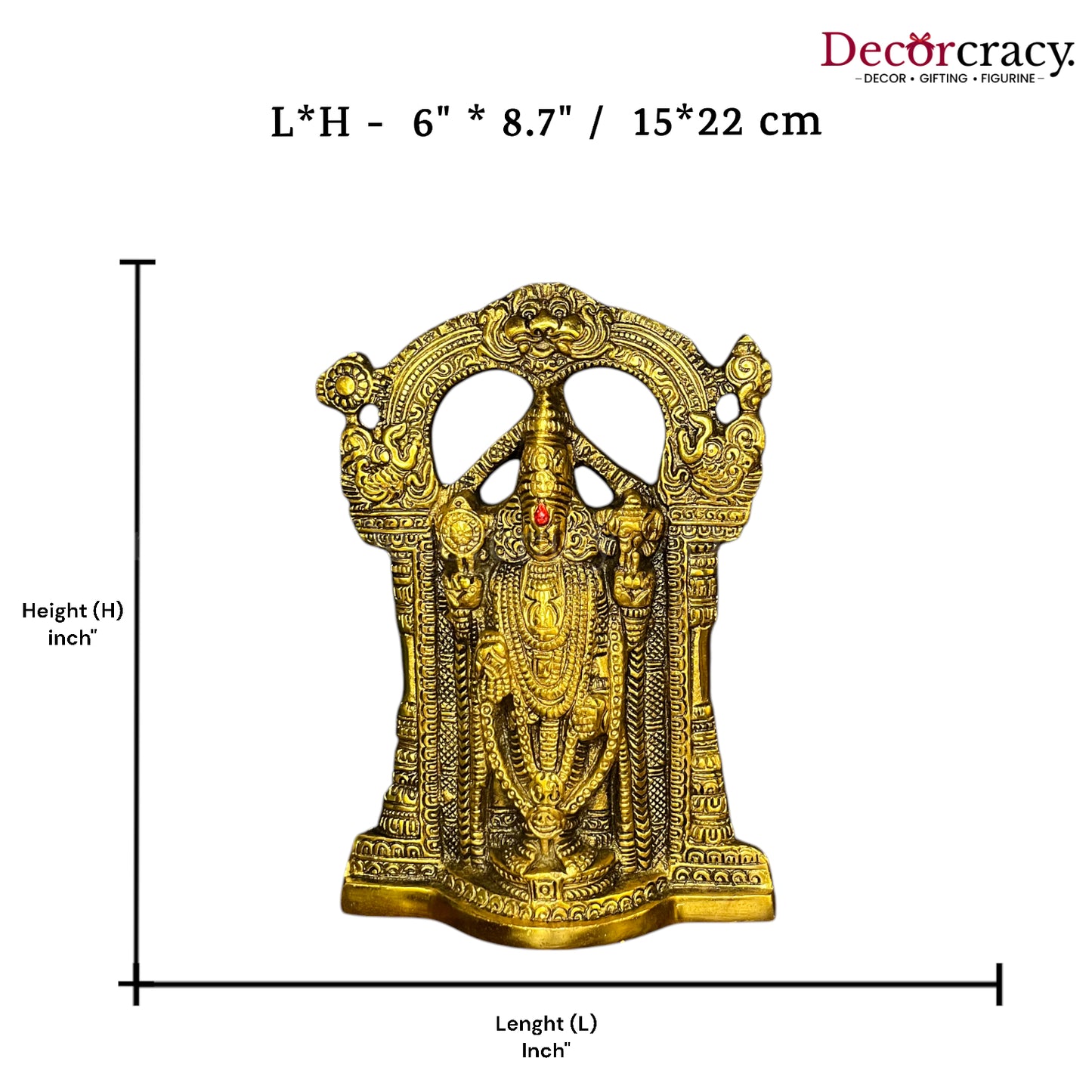 Shree Tirupati Balaji Idol & Wall Hanging Metal golden