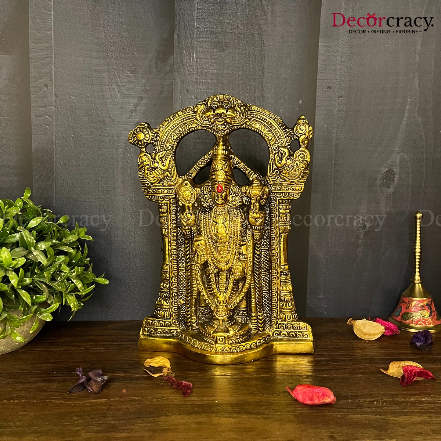 Shree Tirupati Balaji Idol & Wall Hanging Metal golden