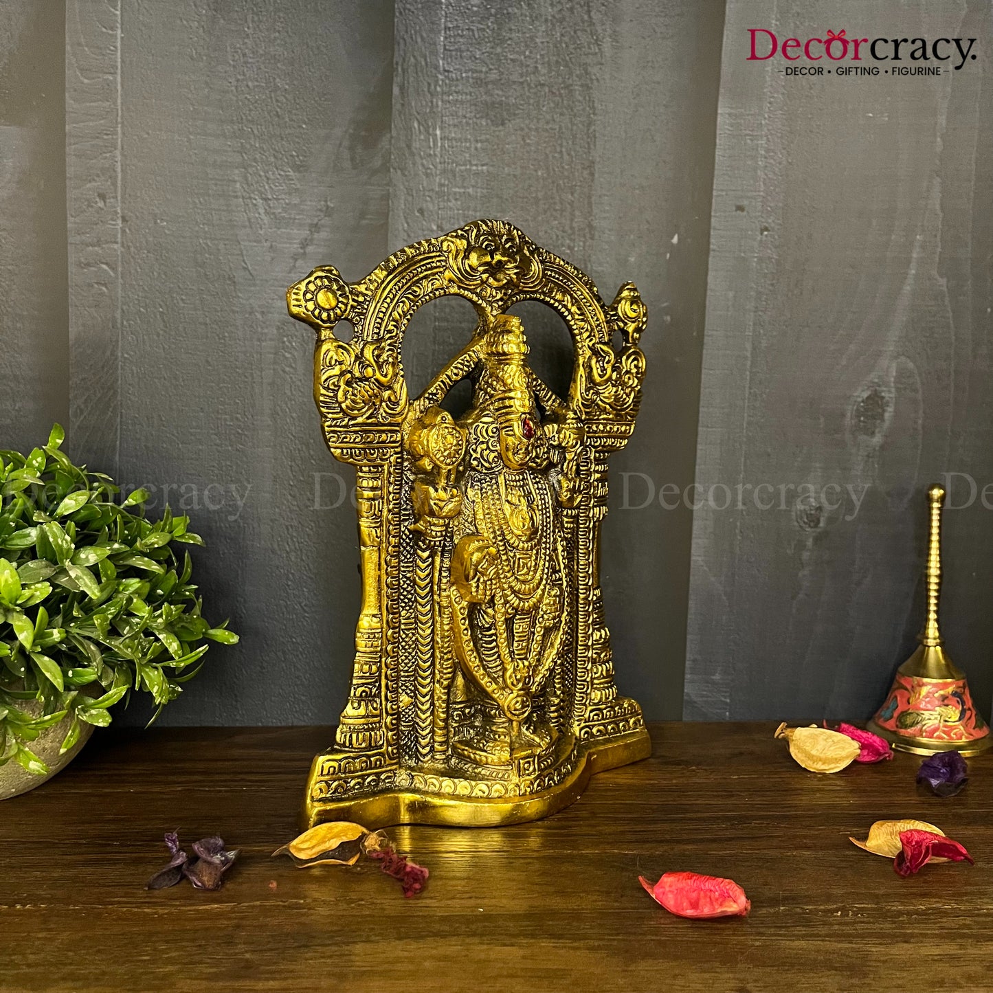 Shree Tirupati Balaji Idol & Wall Hanging Metal golden