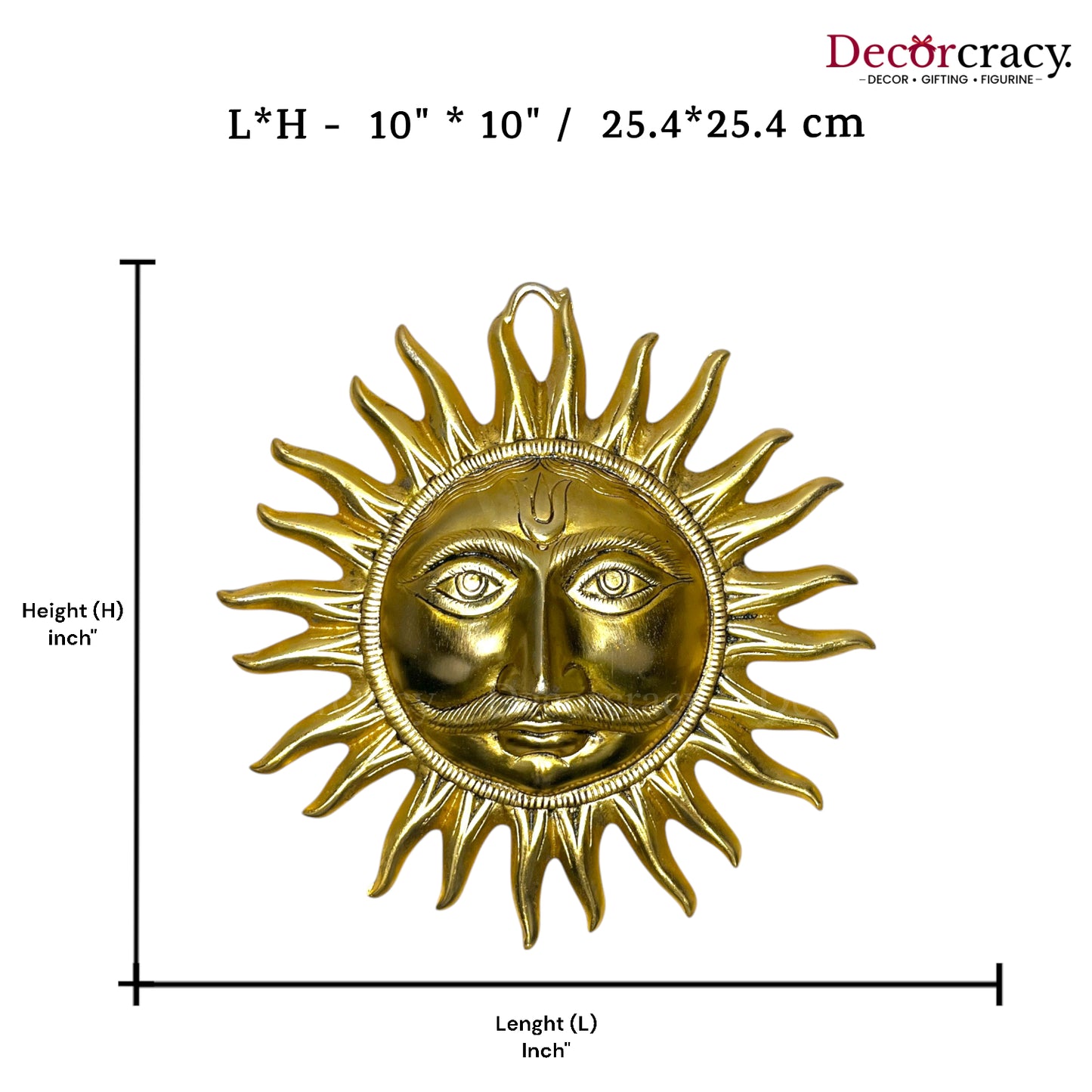 Sooraj Face Wall Hanging Metal golden