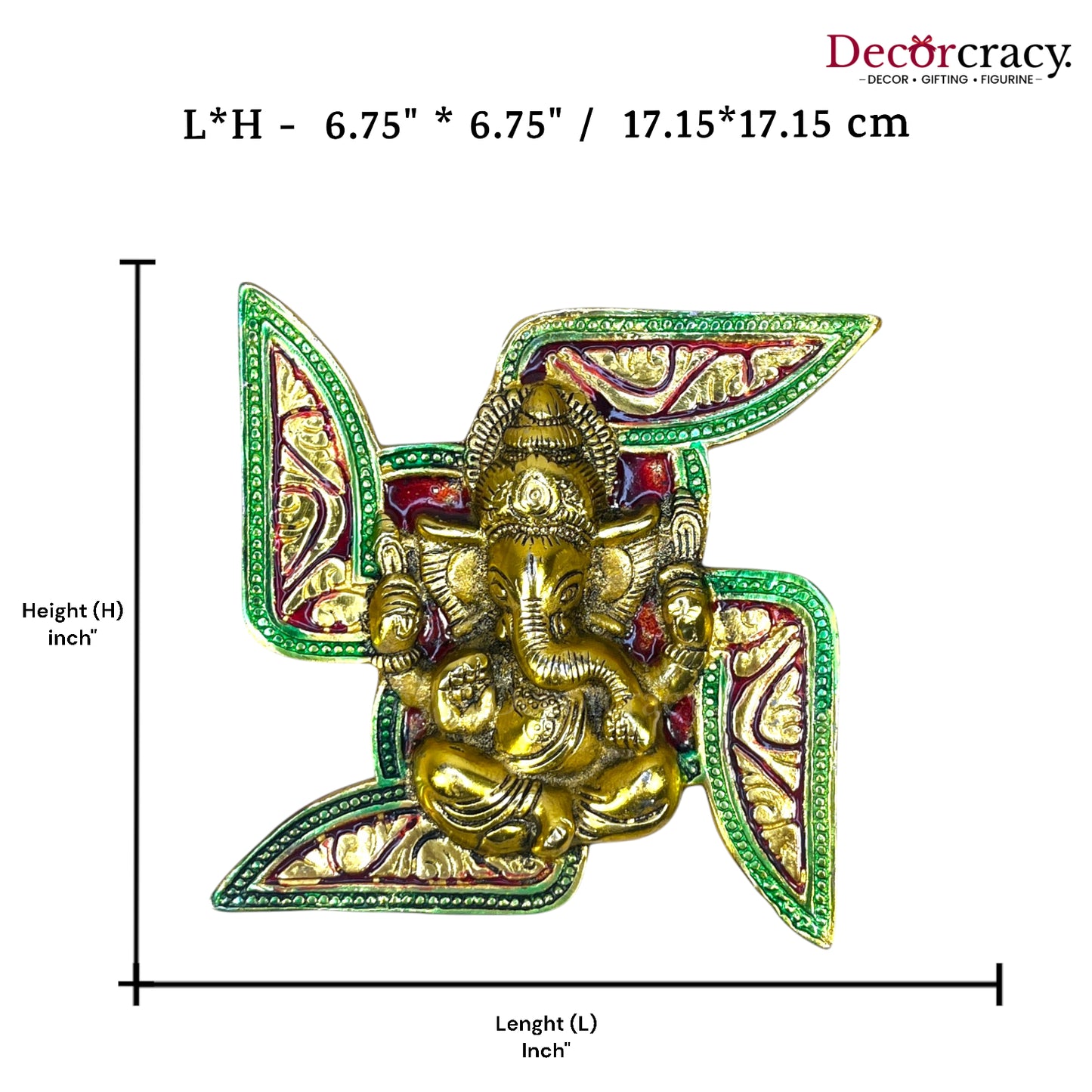 Swastik Ganesh Wall Hanging Metal Multicolor