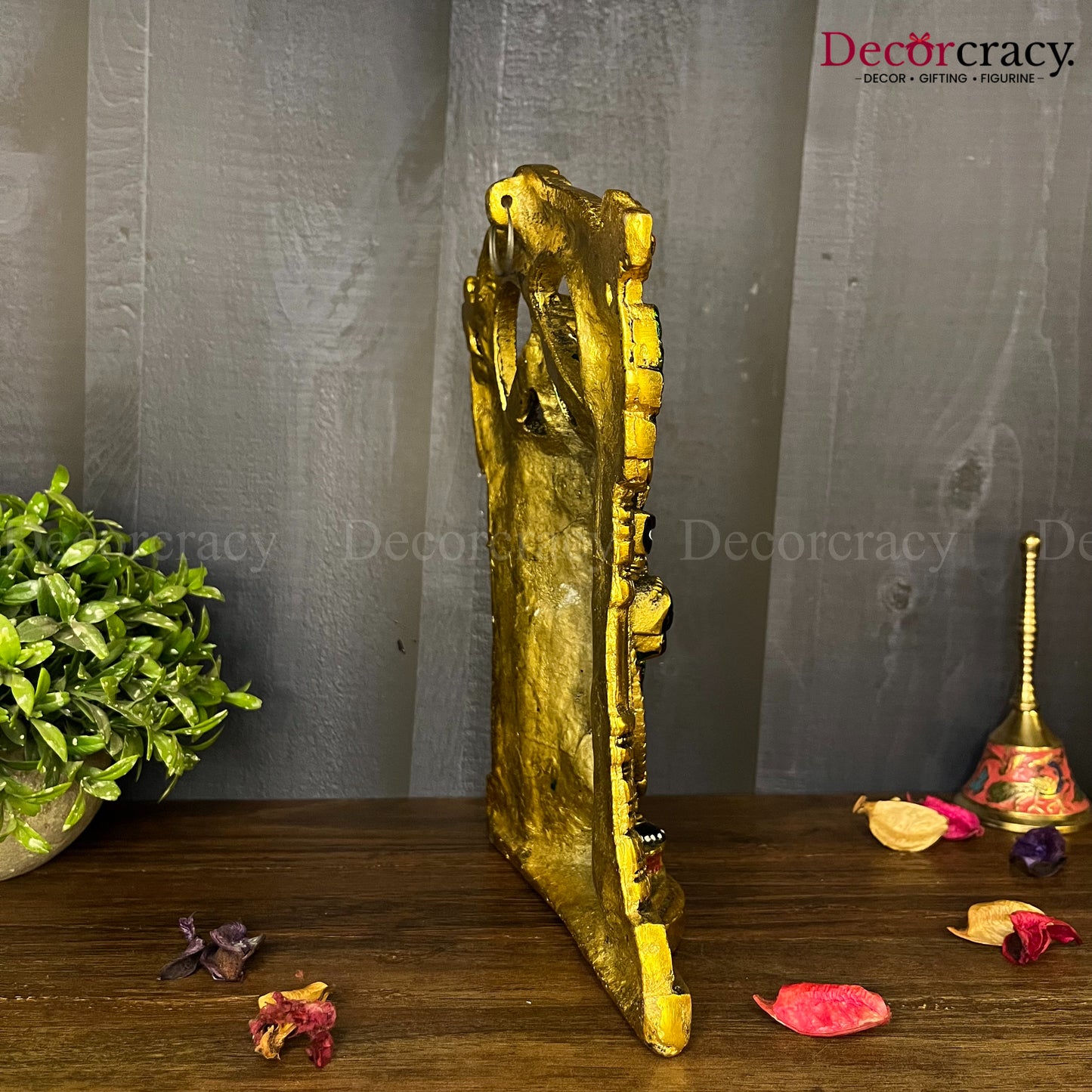Shree Tirupati Balaji Idol & Wall Hanging Metal golden (Multicolor)