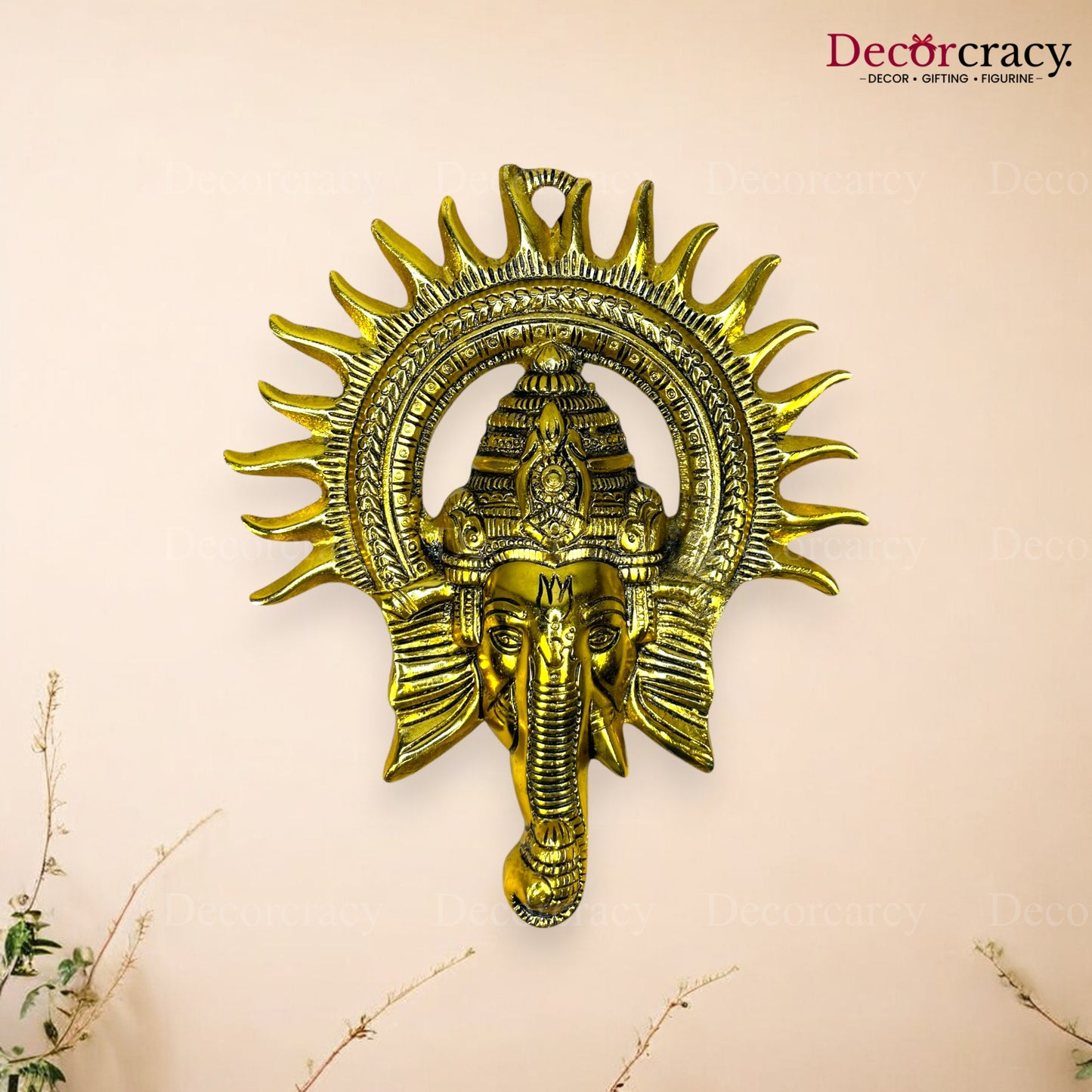 Shree Ganesh Kiran Wall Hanging Metal golden