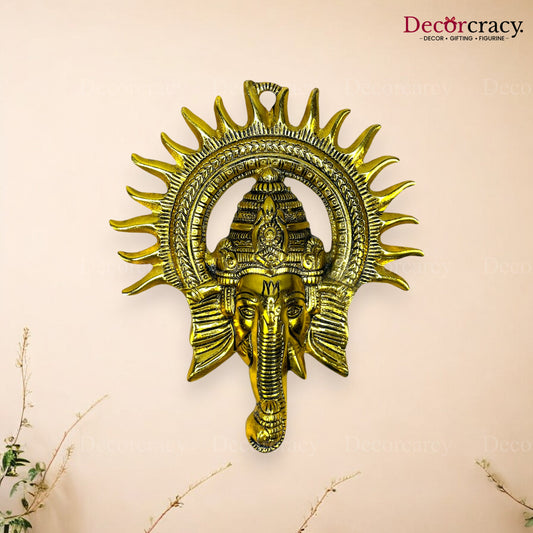 Shree Ganesh Kiran Wall Hanging Metal golden