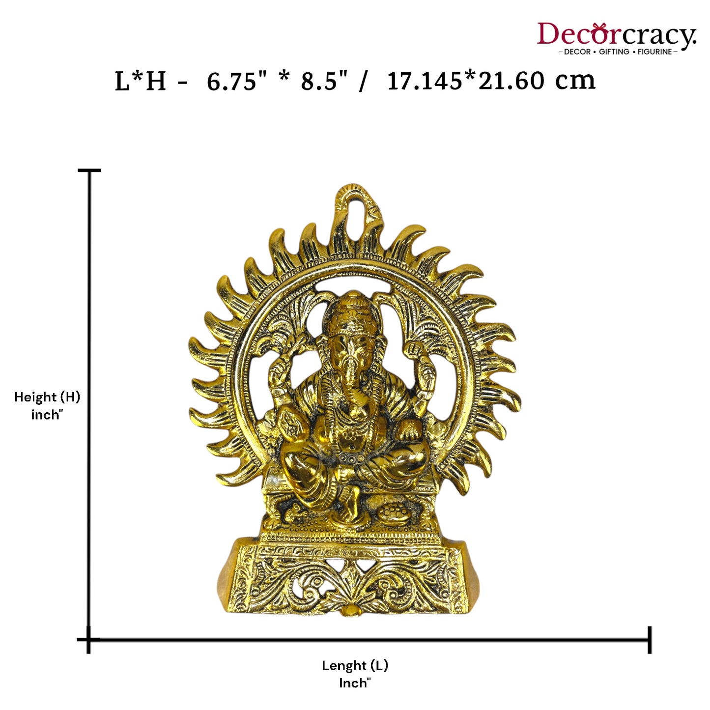 Shree Ganesh Kiran Wall Hanging Metal golden