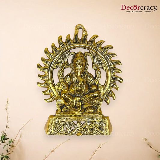 Shree Ganesh Kiran Wall Hanging Metal golden