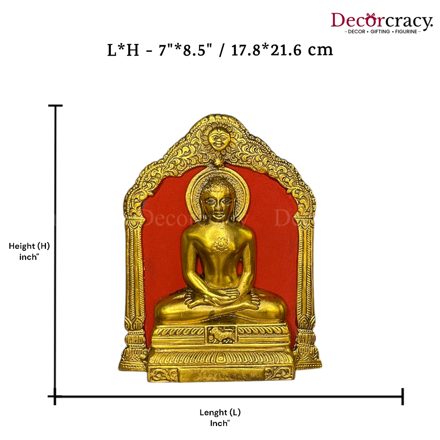 Shree Mahaveer Swami Frame Wall Hanging Metal golden