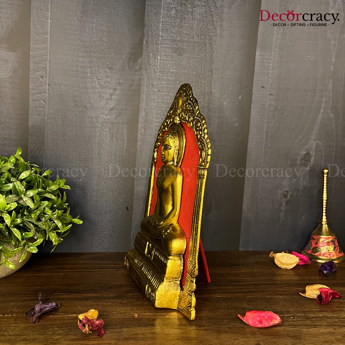Shree Mahaveer Swami Frame Wall Hanging Metal golden