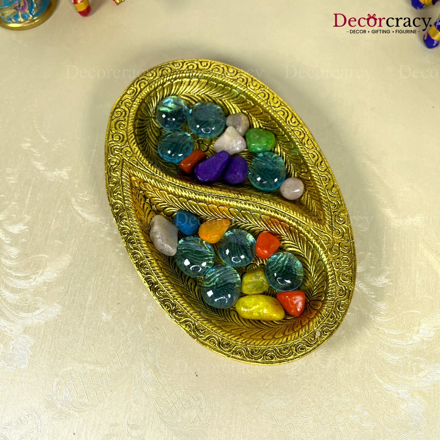 Serving Decorative Tray Metal golden