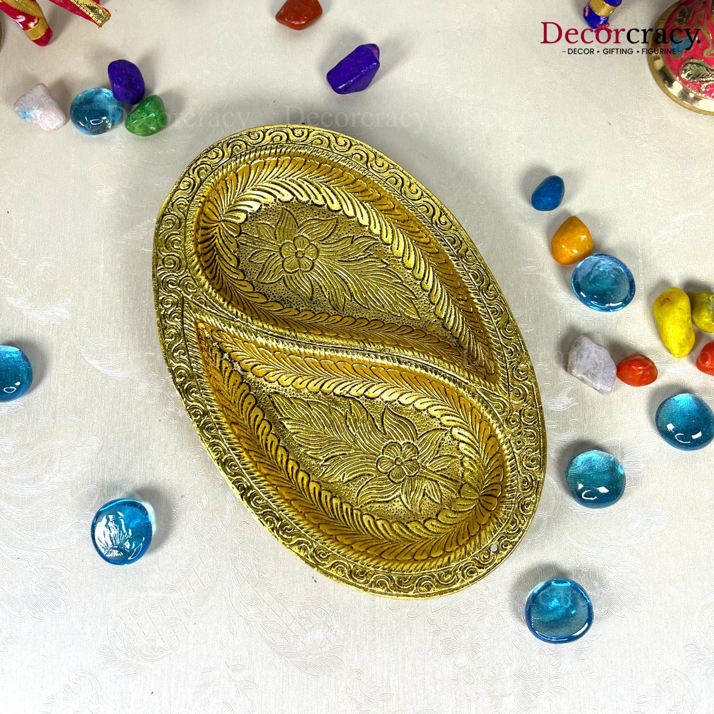 Serving Decorative Tray Metal golden