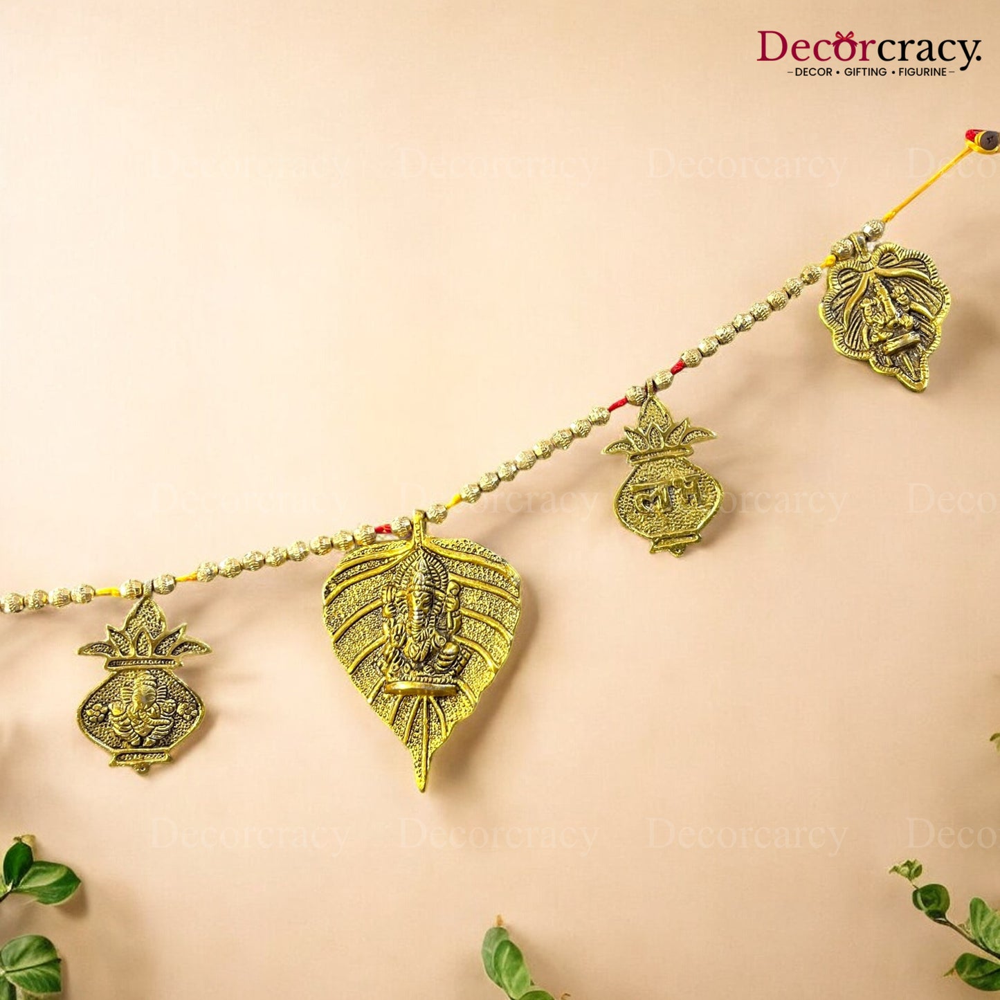 Shubh Labh Ganesh Leaf Bandarwaal Metal golden