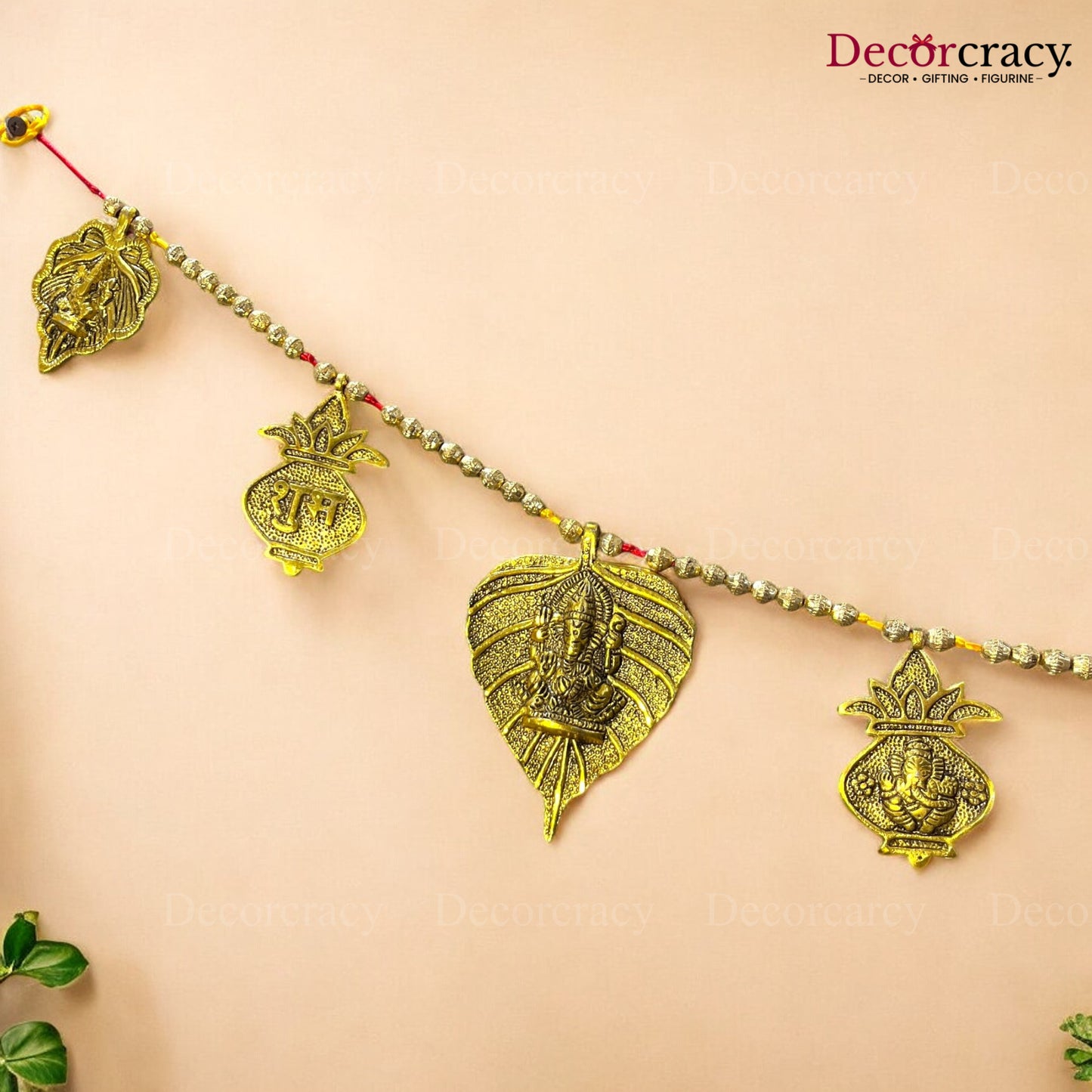 Shubh Labh Ganesh Leaf Bandarwaal Metal golden