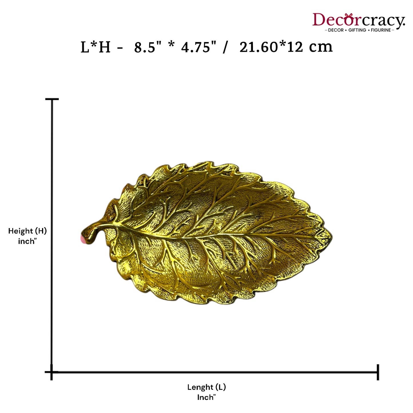 Leaf Serving Decorative Tray Metal golden