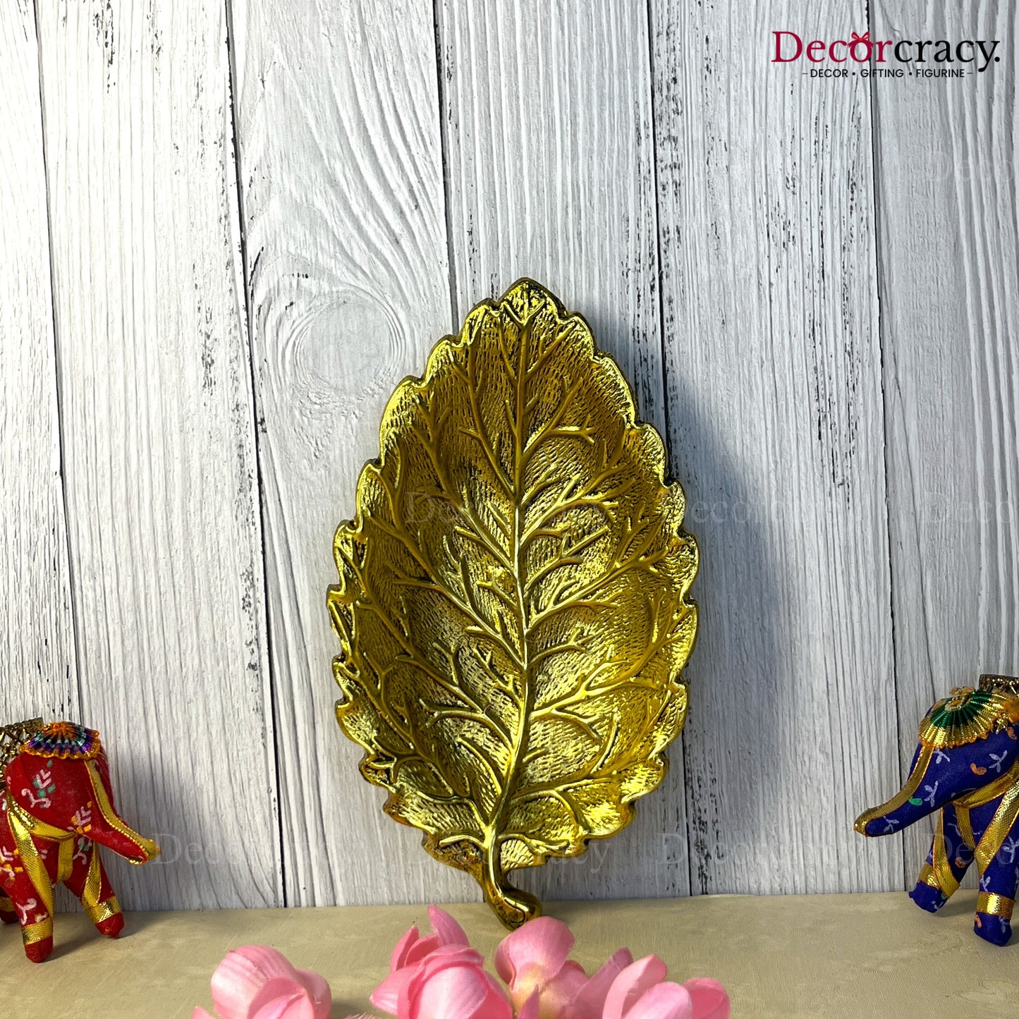 Leaf Serving Decorative Tray Metal golden
