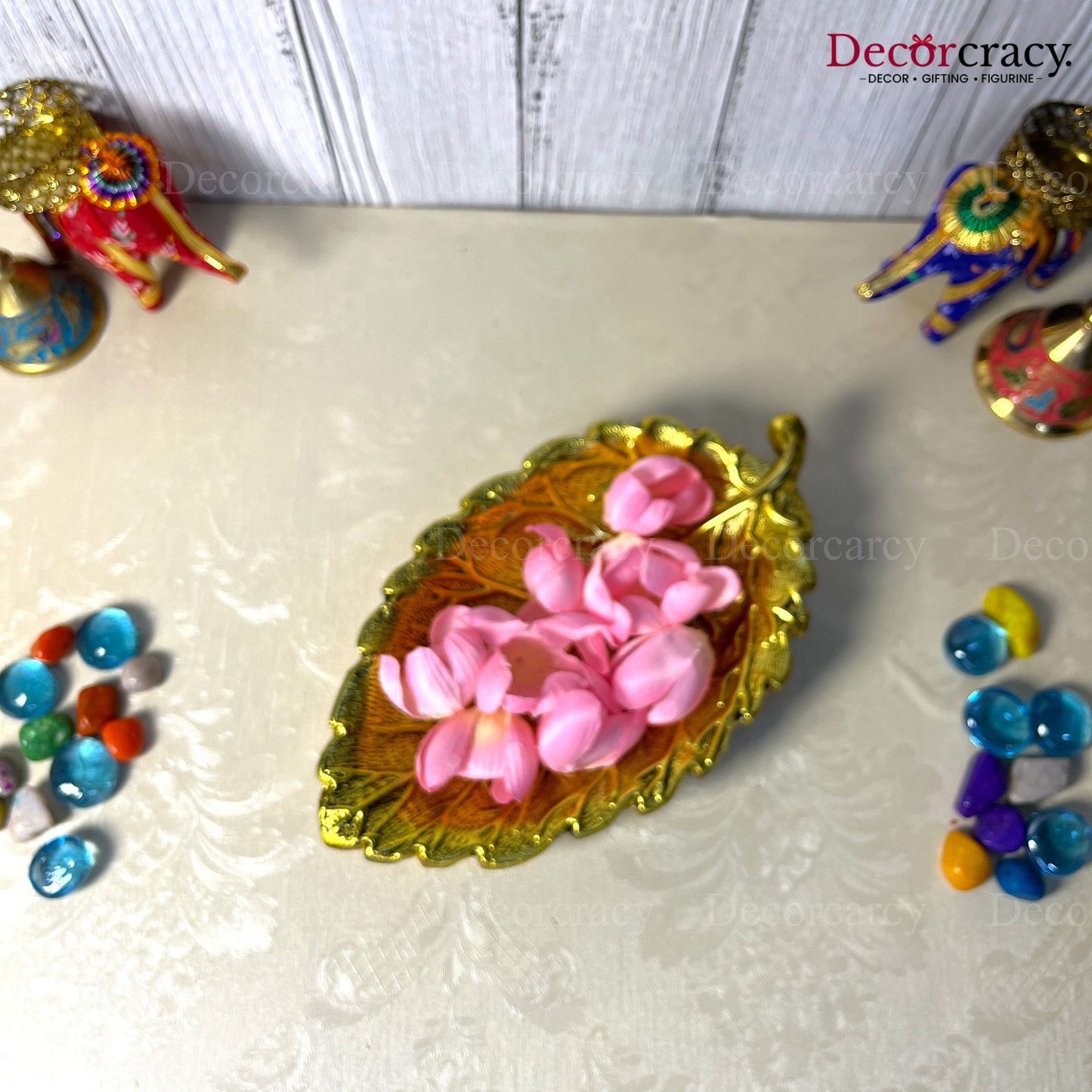 Leaf Serving Decorative Tray Metal golden