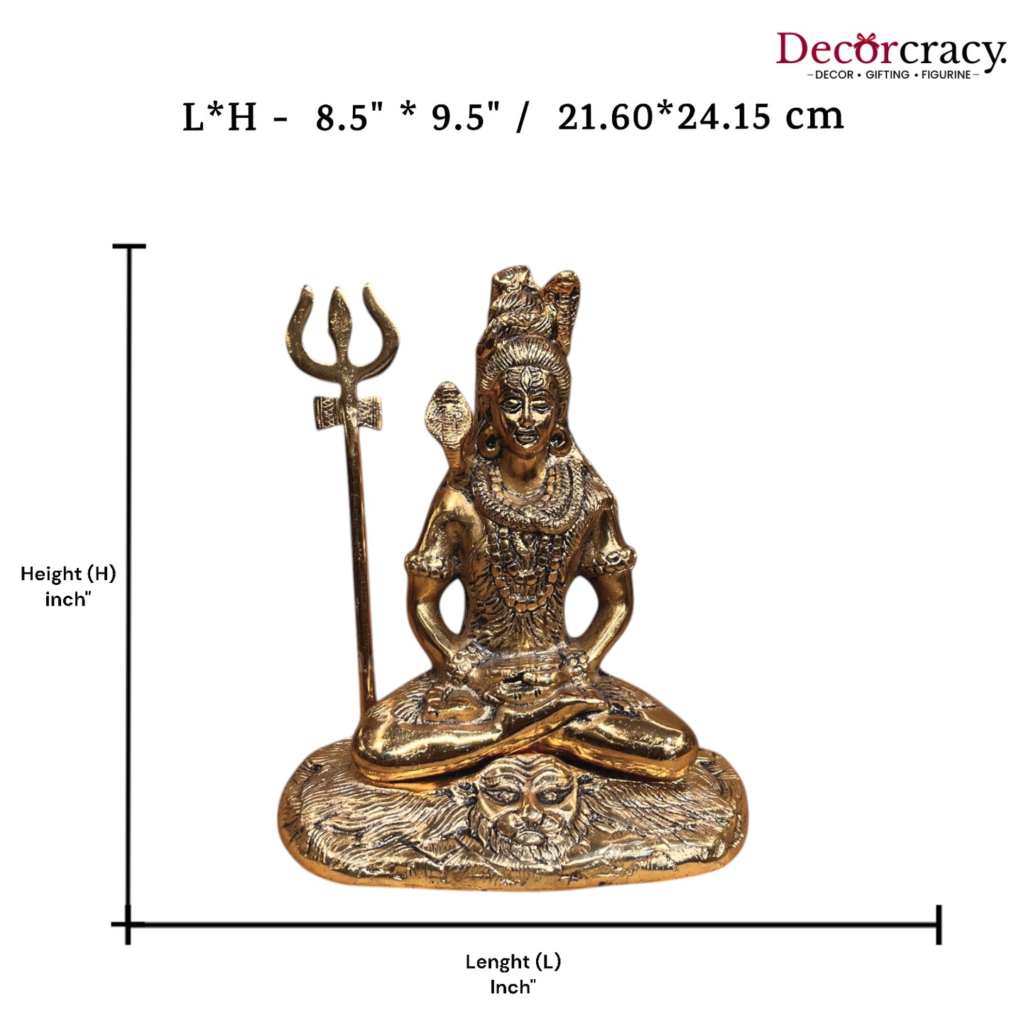 Meditating Shiv Metal golden
