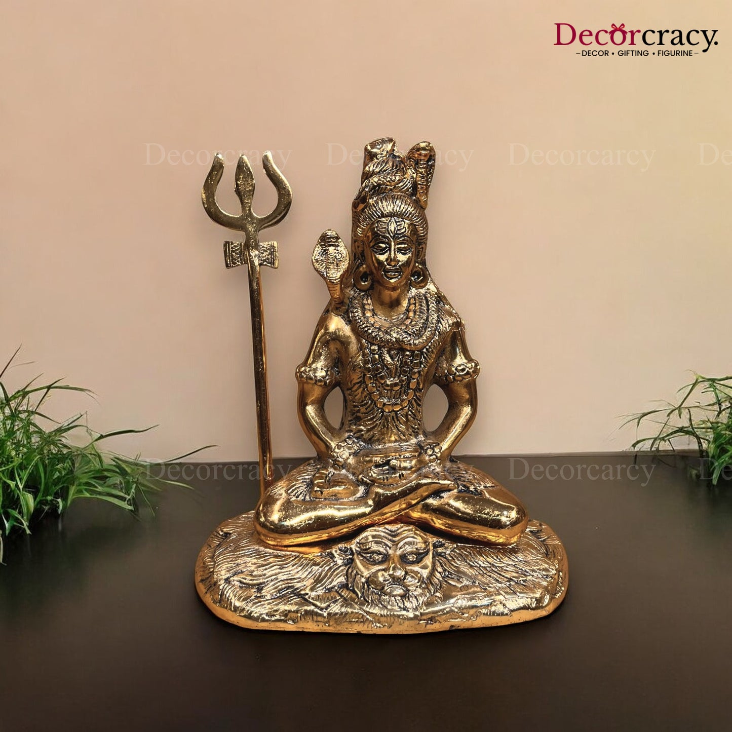 Meditating Shiv Metal golden