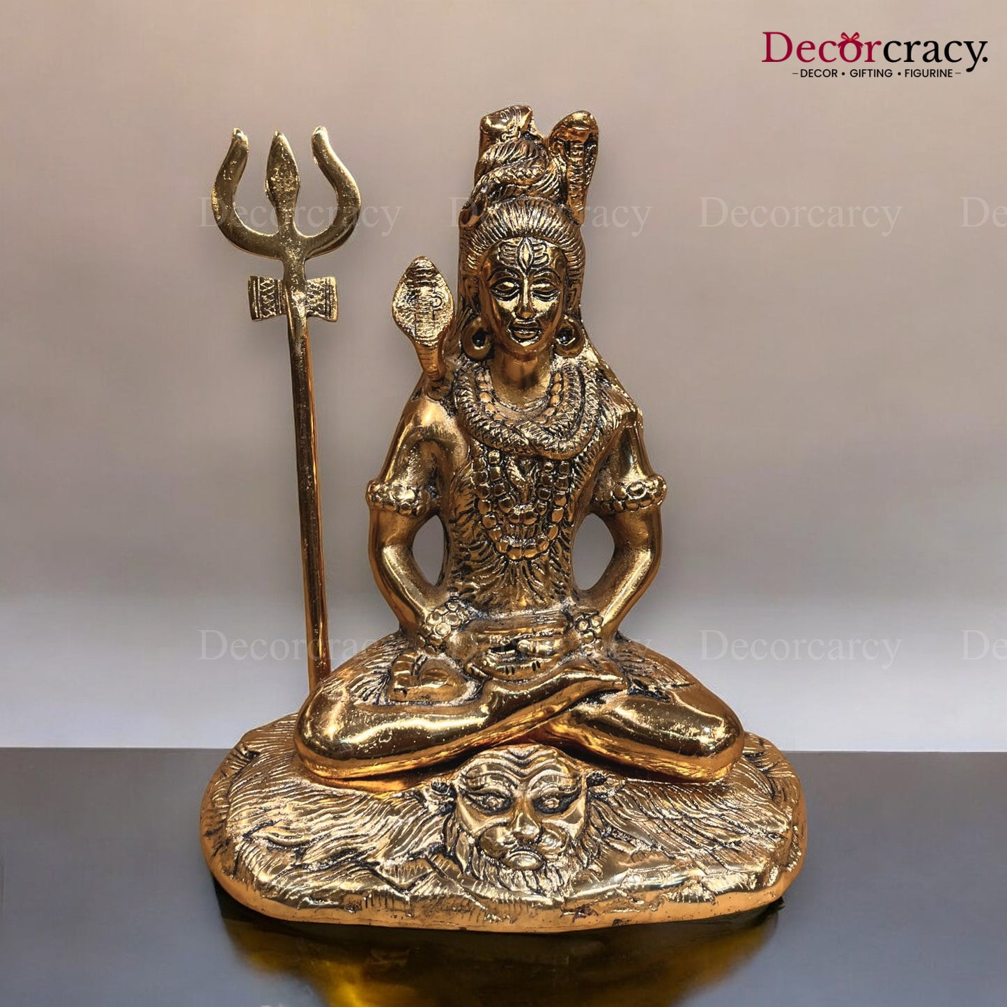 Meditating Shiv Metal golden