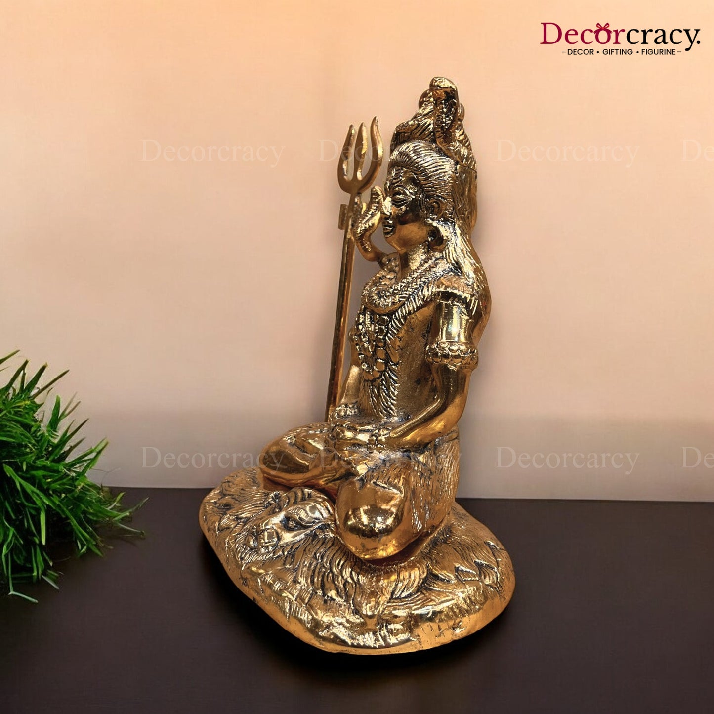 Meditating Shiv Metal golden