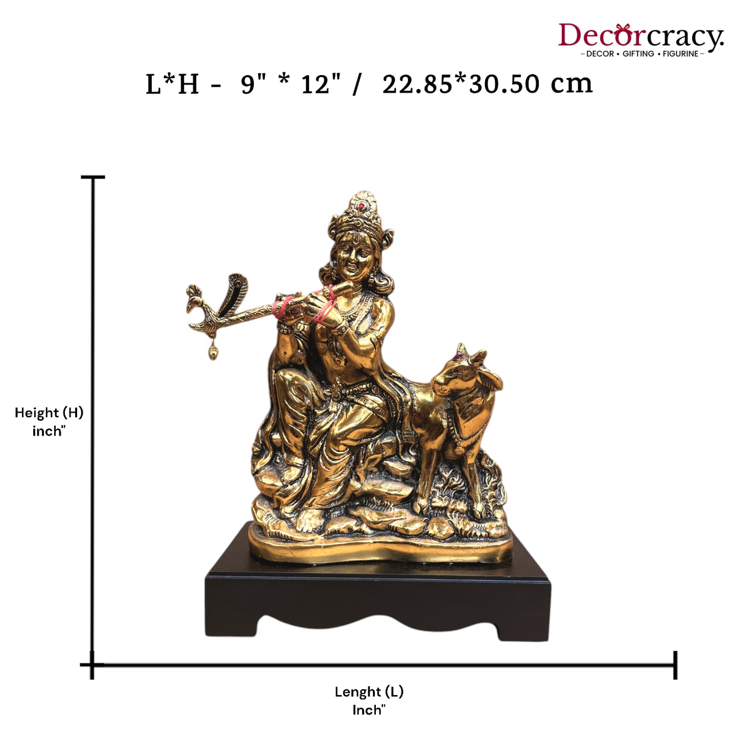 Shree Krishna with Bansuri Pavti Metal golden